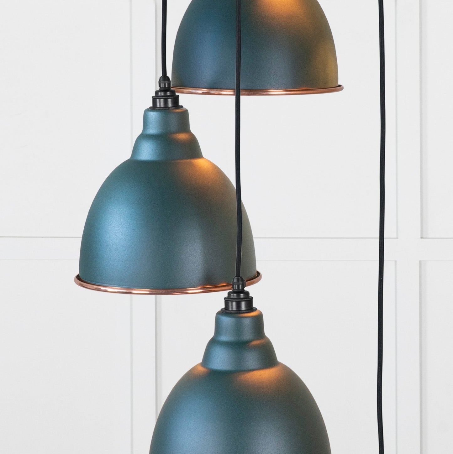 Hammered Copper Brindley Cluster Pendant Light Dingle, Underside.