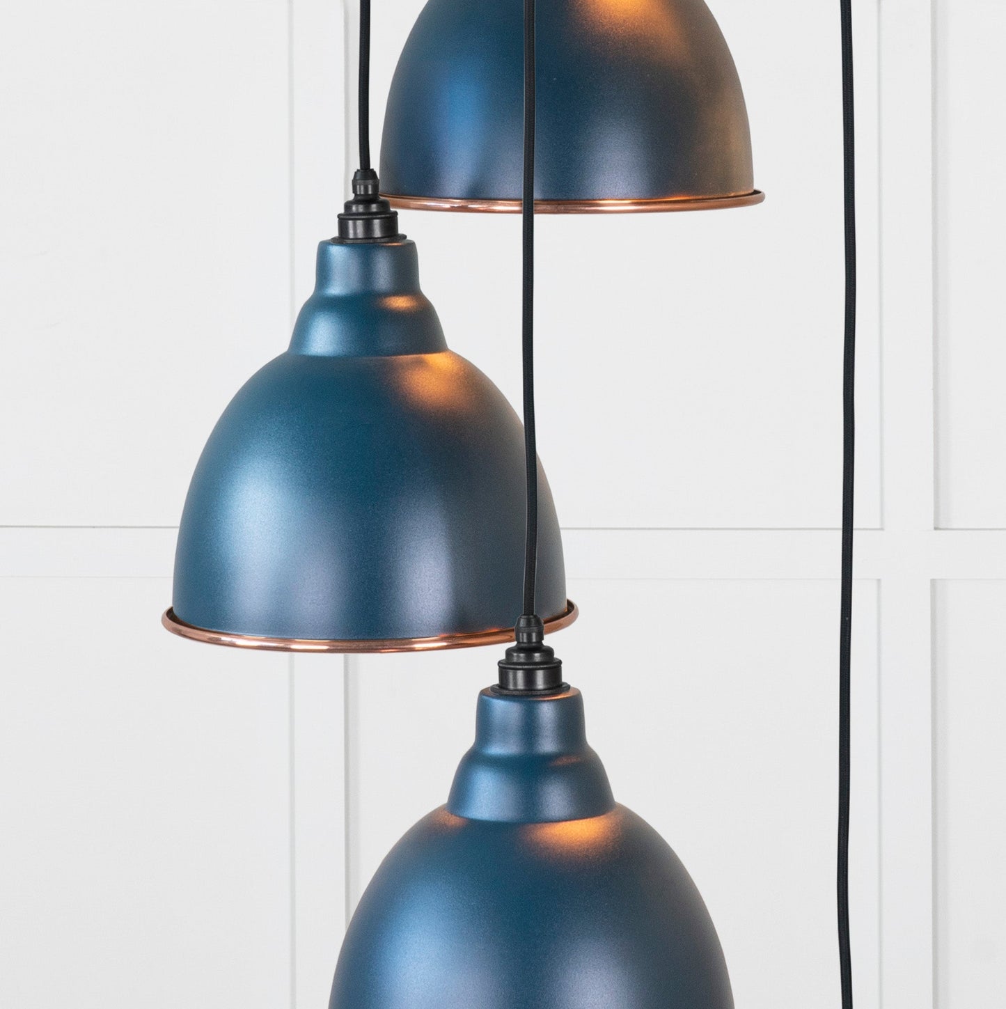 Hammered Copper Brindley Cluster Pendant Light Dusk, Underside.