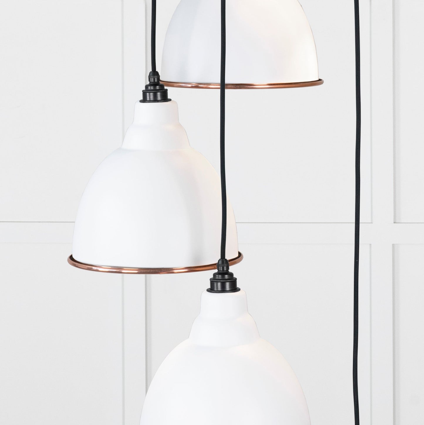 Hammered Copper Brindley Cluster Pendant Light Flock, Underside.