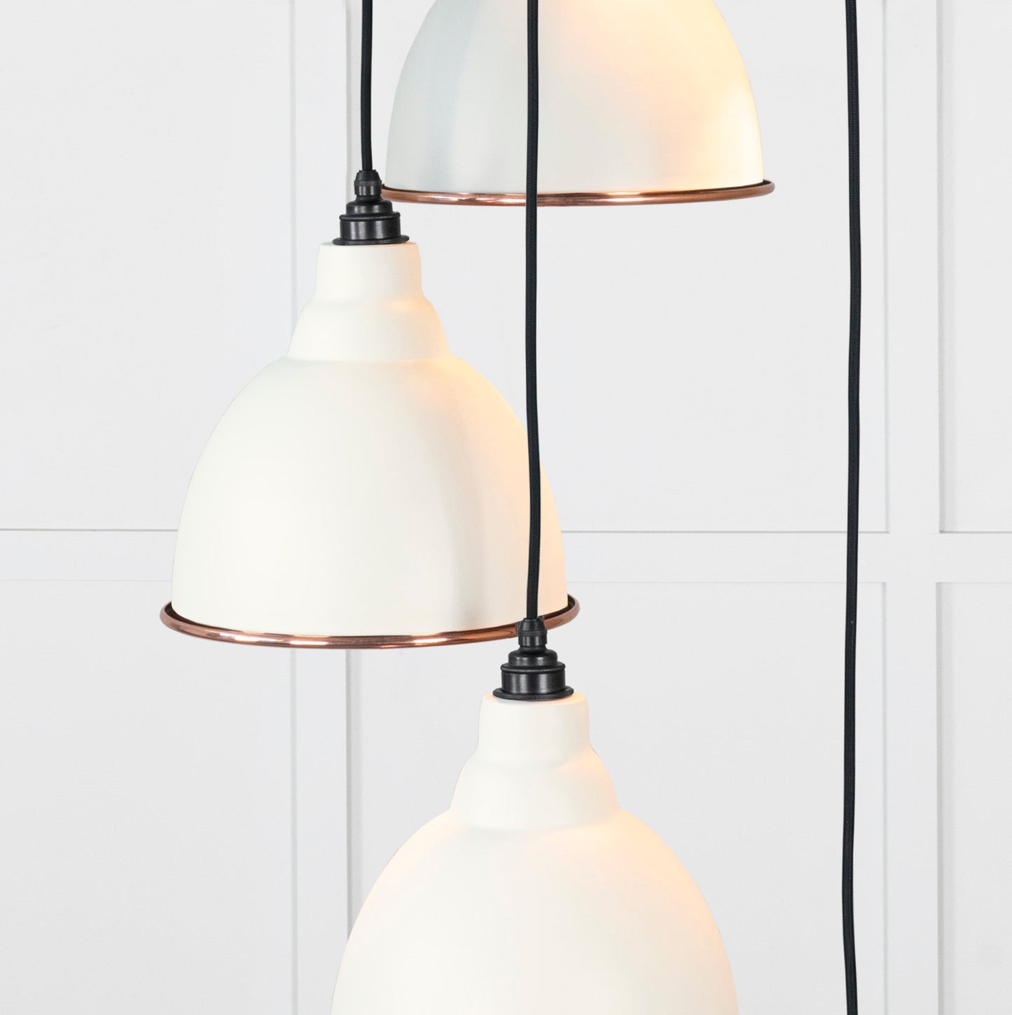 Hammered Copper Brindley Cluster Pendant Light Teasel, Underside.