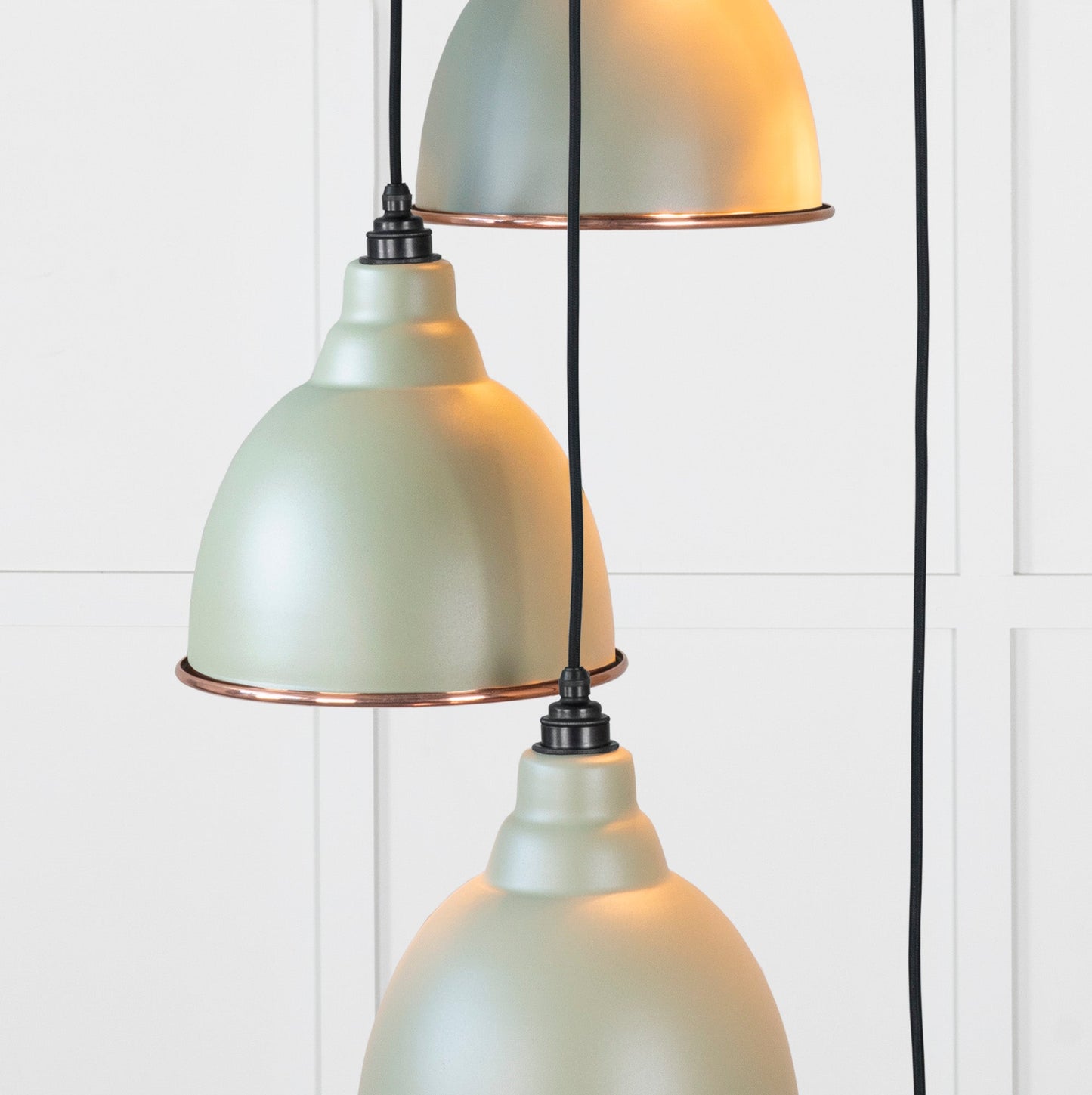 Hammered Copper Brindley Cluster Pendant Light Tump, Underside.