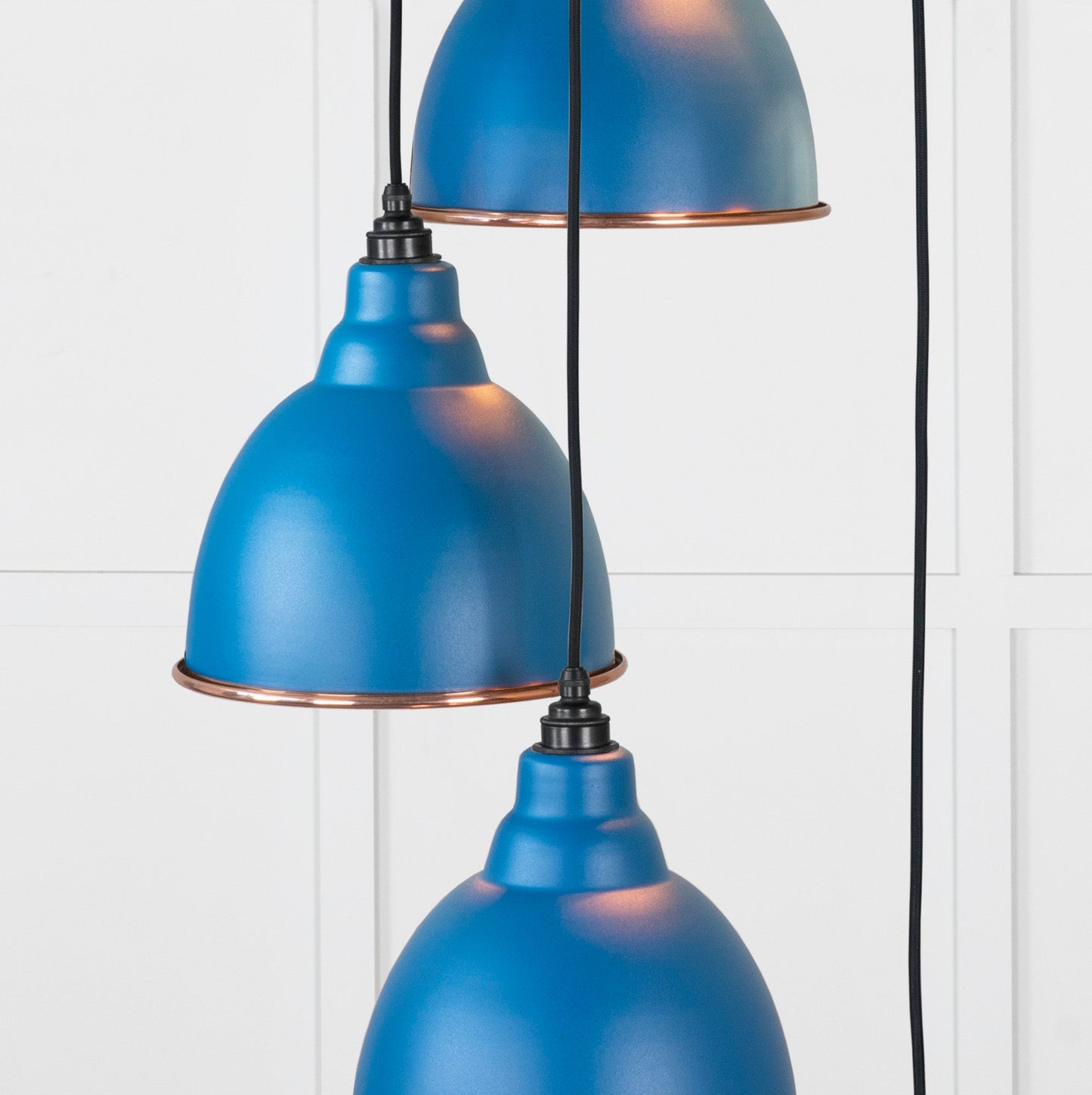Hammered Copper Brindley Cluster Pendant Light Upstream, Underside.