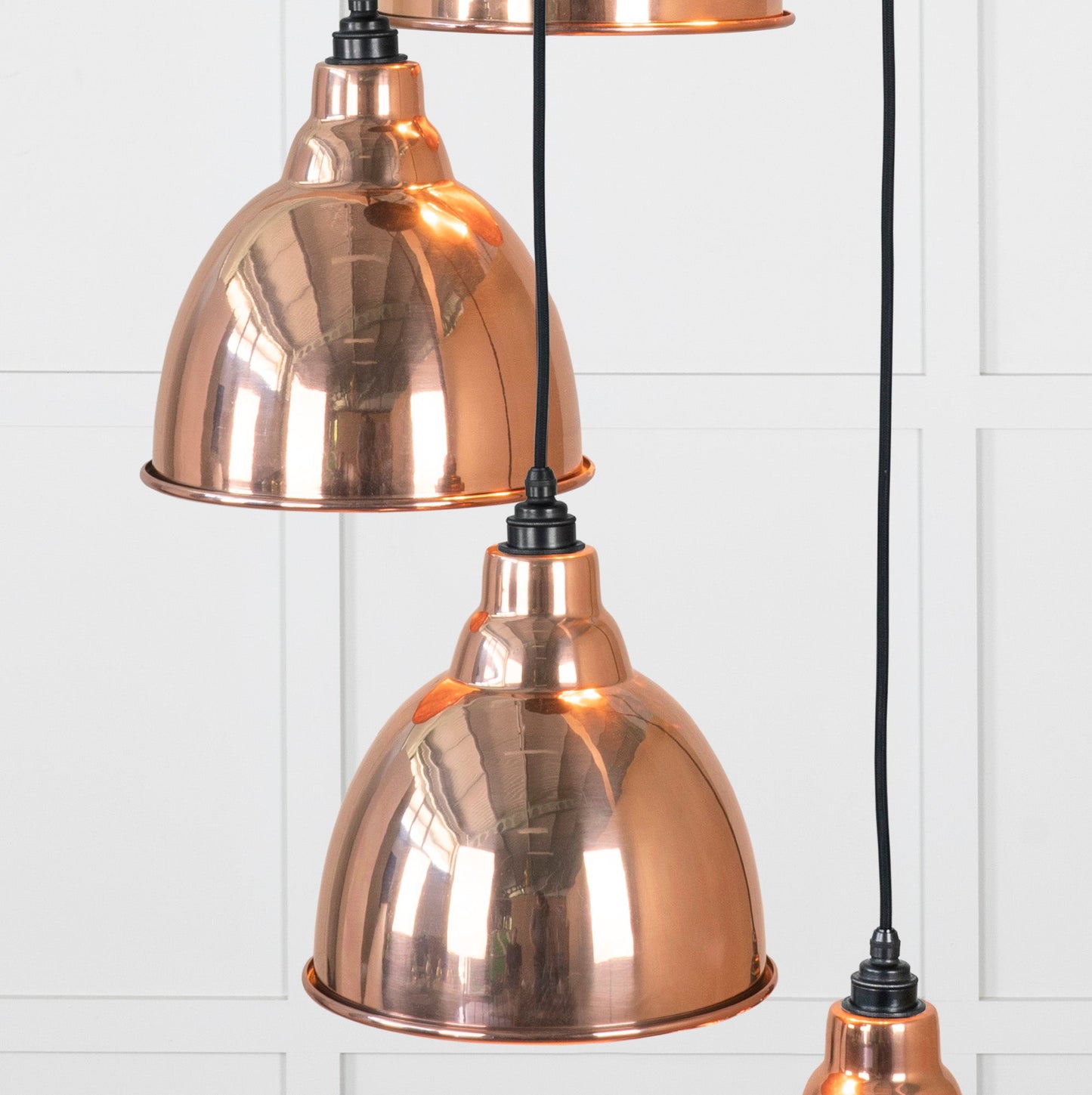 Hammered Copper Brindley Cluster Pendant Light , Underside.