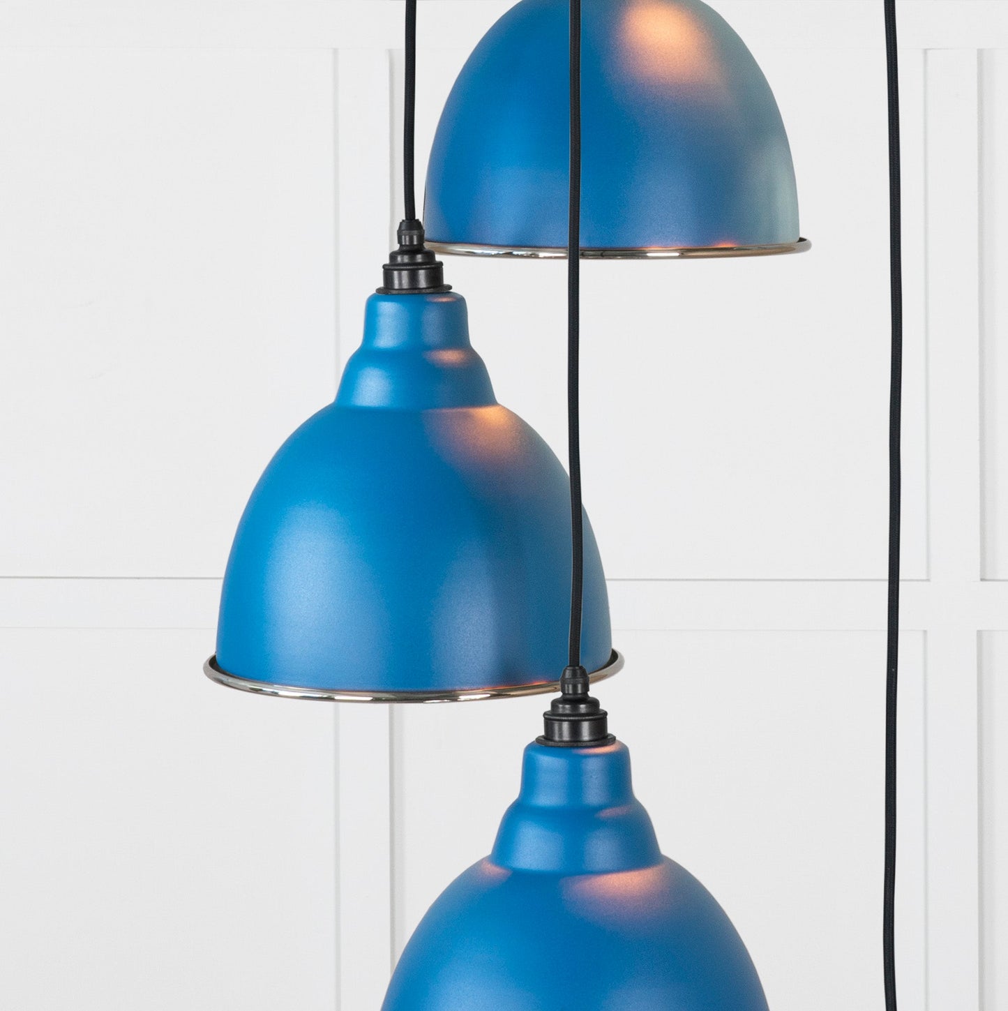 Hammered Nickel Brindley Cluster Pendant Light Upstream, Underside.