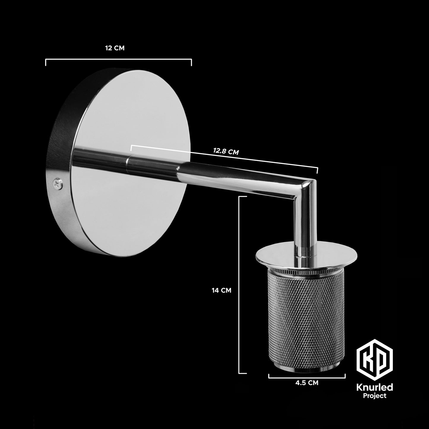 Chrome Shade Wall Light + Cylinder Shade product shot