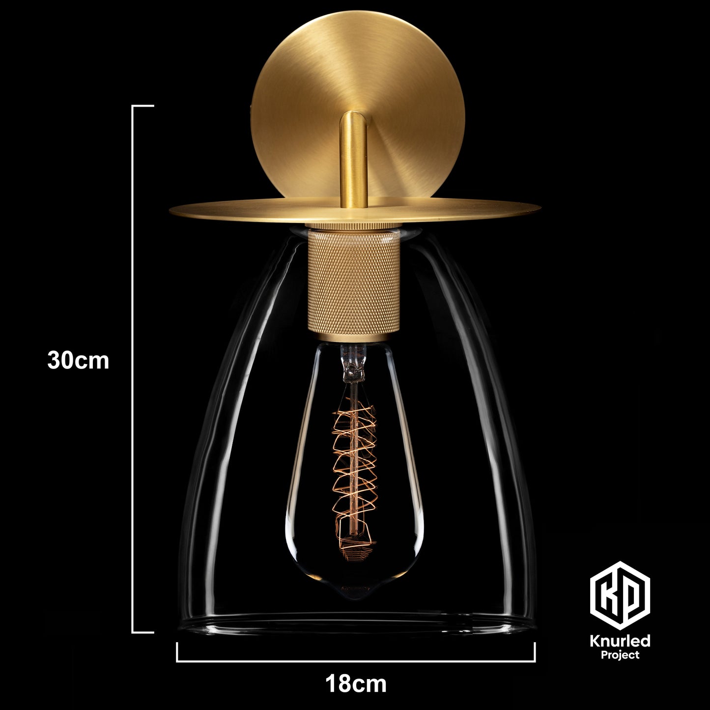 Brass Disc Wall Light + Bell Shade product shot