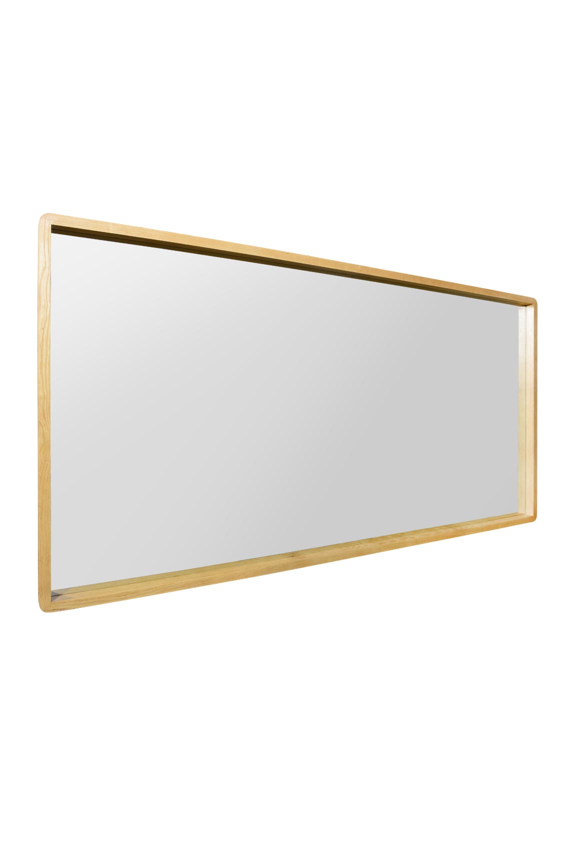 Scandinavian Elegance - 67" X 33" (170CM X 85CM) Solid Oak Rounded Corner Leaner Mirror-5