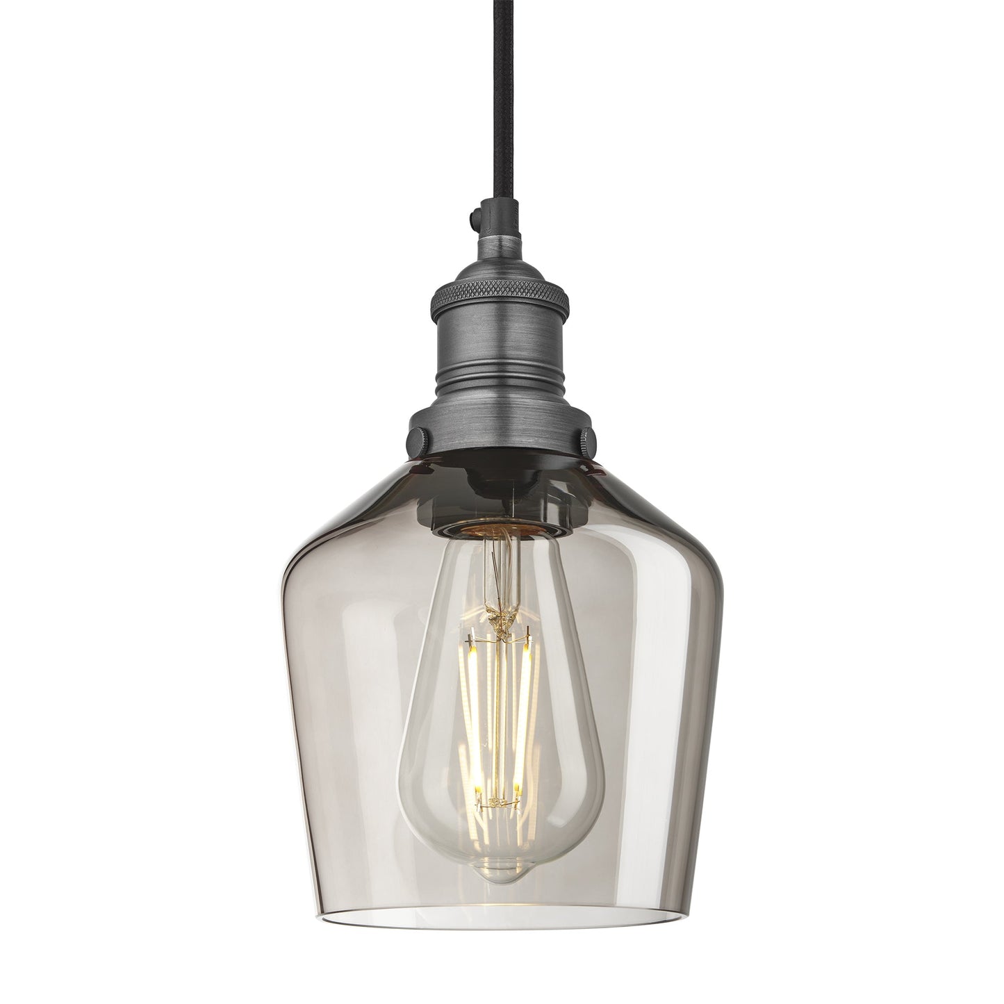 Brooklyn Smoked Glass Schoolhouse Pendant - 5.5 Inch , Product Shot