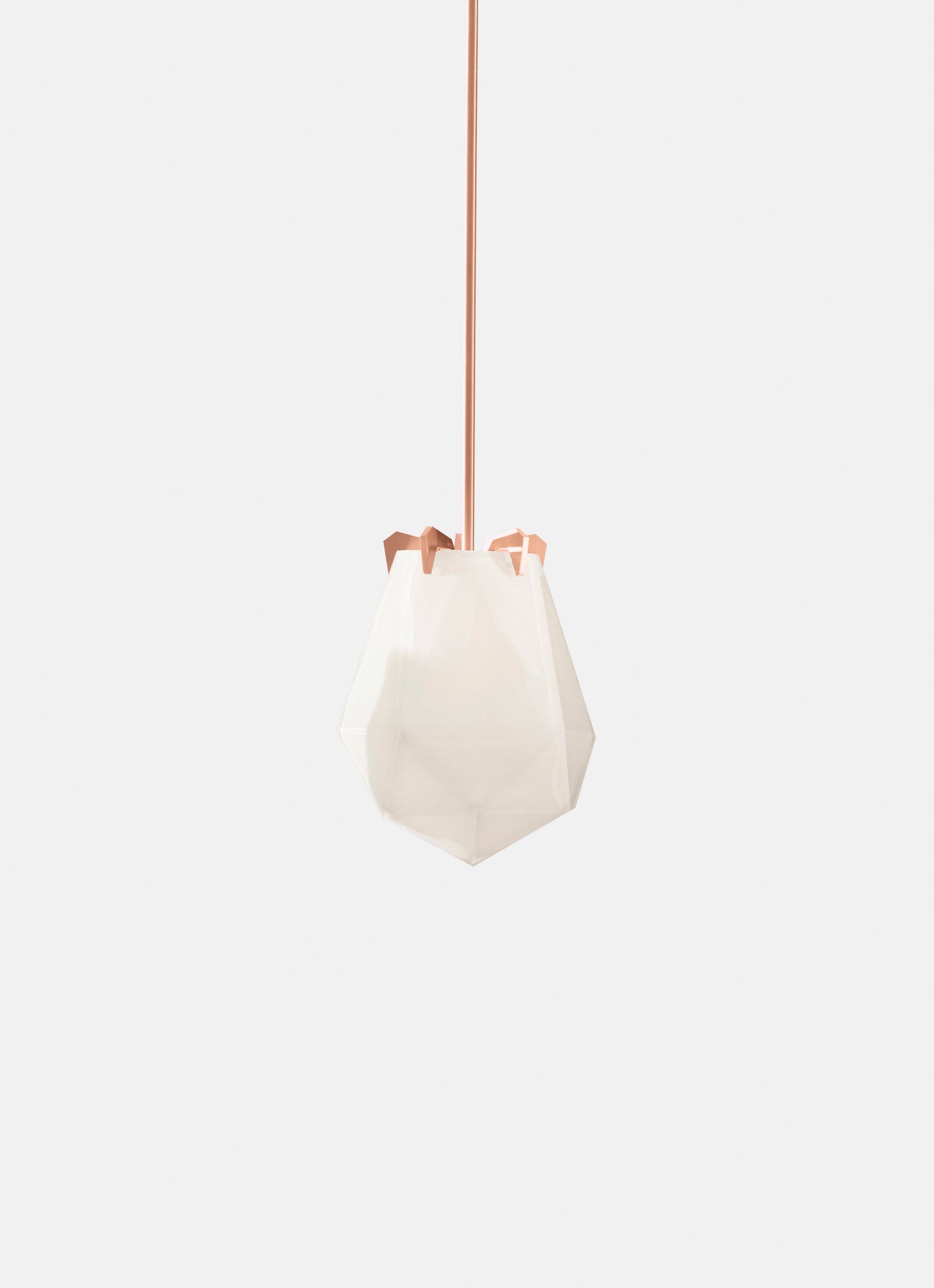 BRIOLETTE SMALL PENDANT ALABASTER WHITE GLASS SATIN COPPER FINISH