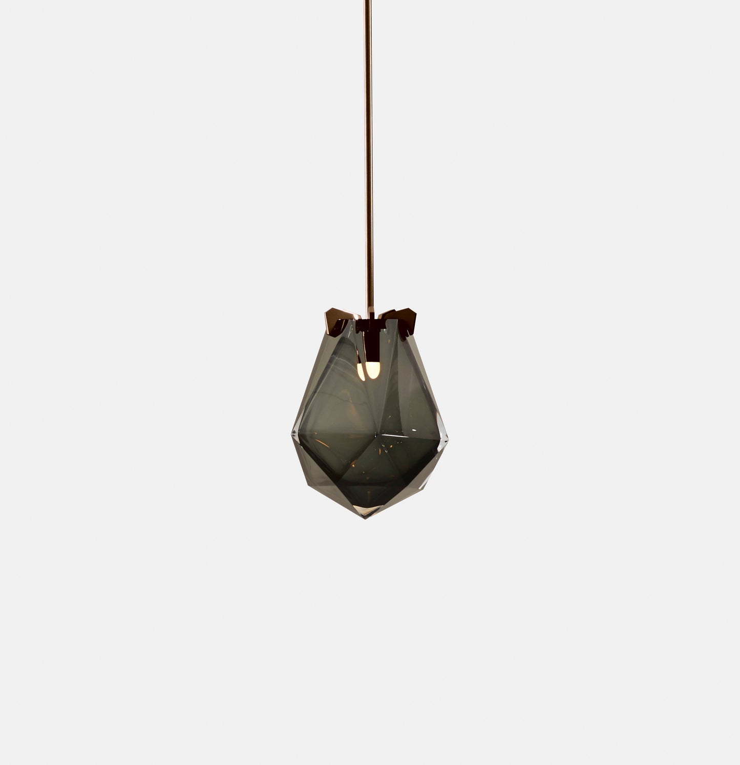 BRIOLETTE SMALL PENDANT SMOKED GRAY GLASS SATIN BRONZE FINISH