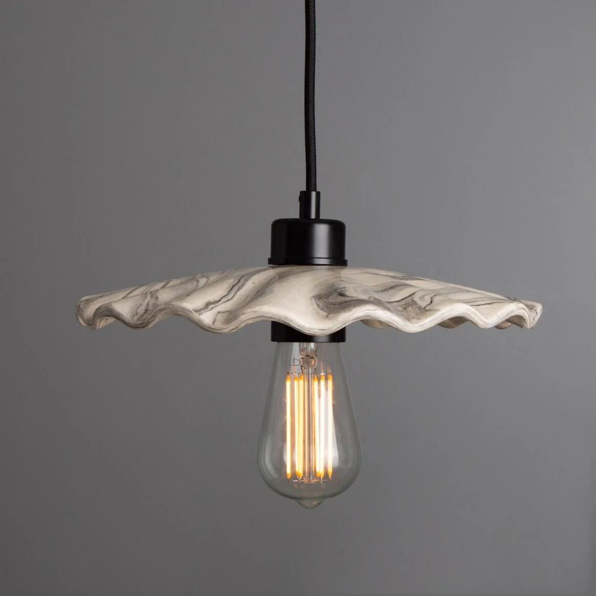 Kapok Marbled Ceramic Pendant Light 27cm