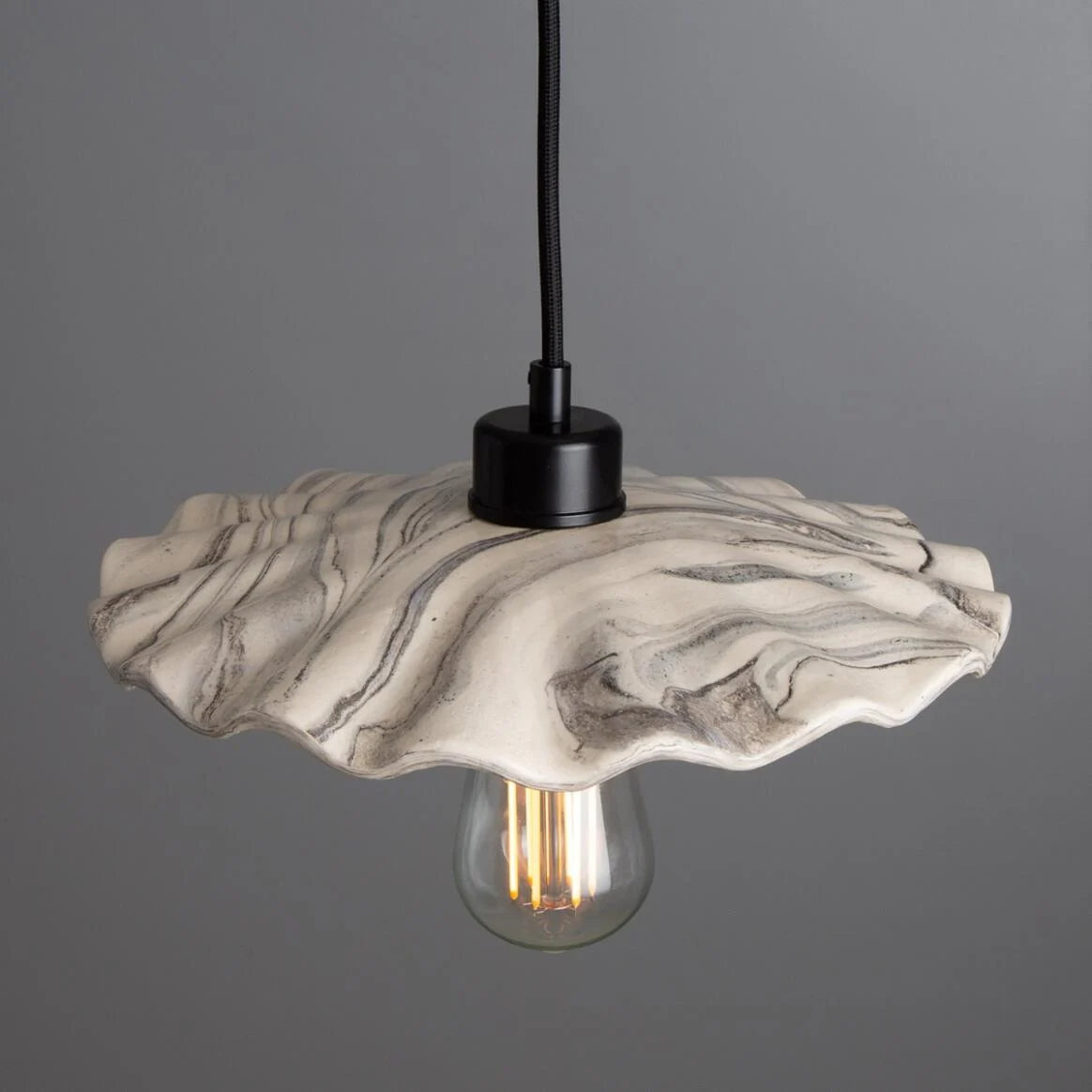 Kapok Marbled Ceramic Pendant Light 27cm