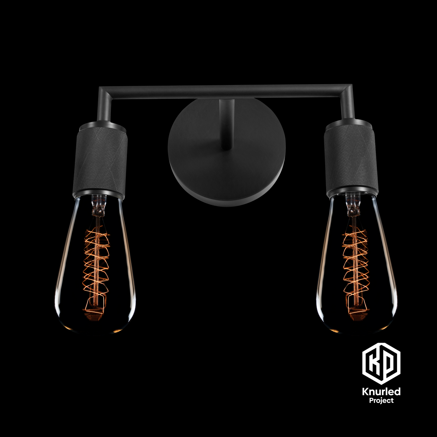 Matte Black Double Wall Light product shot