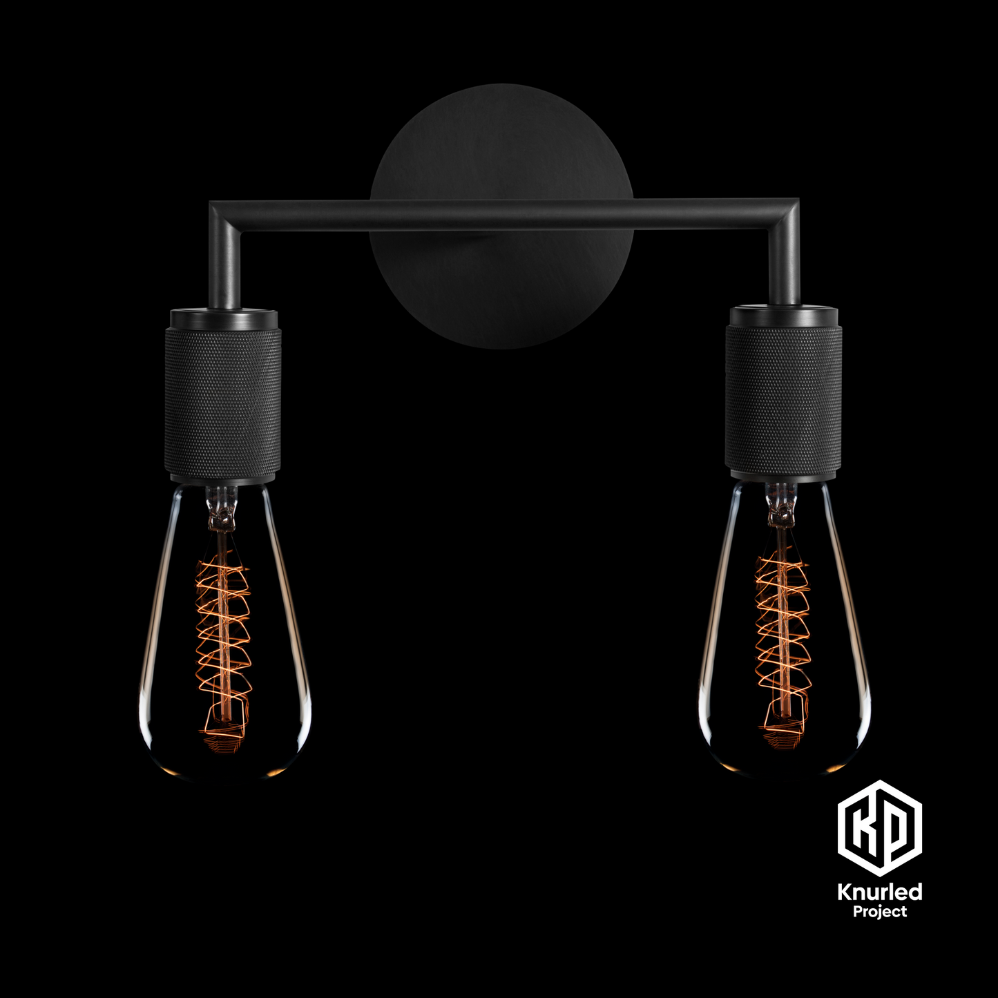 Matte Black Double Wall Light product shot