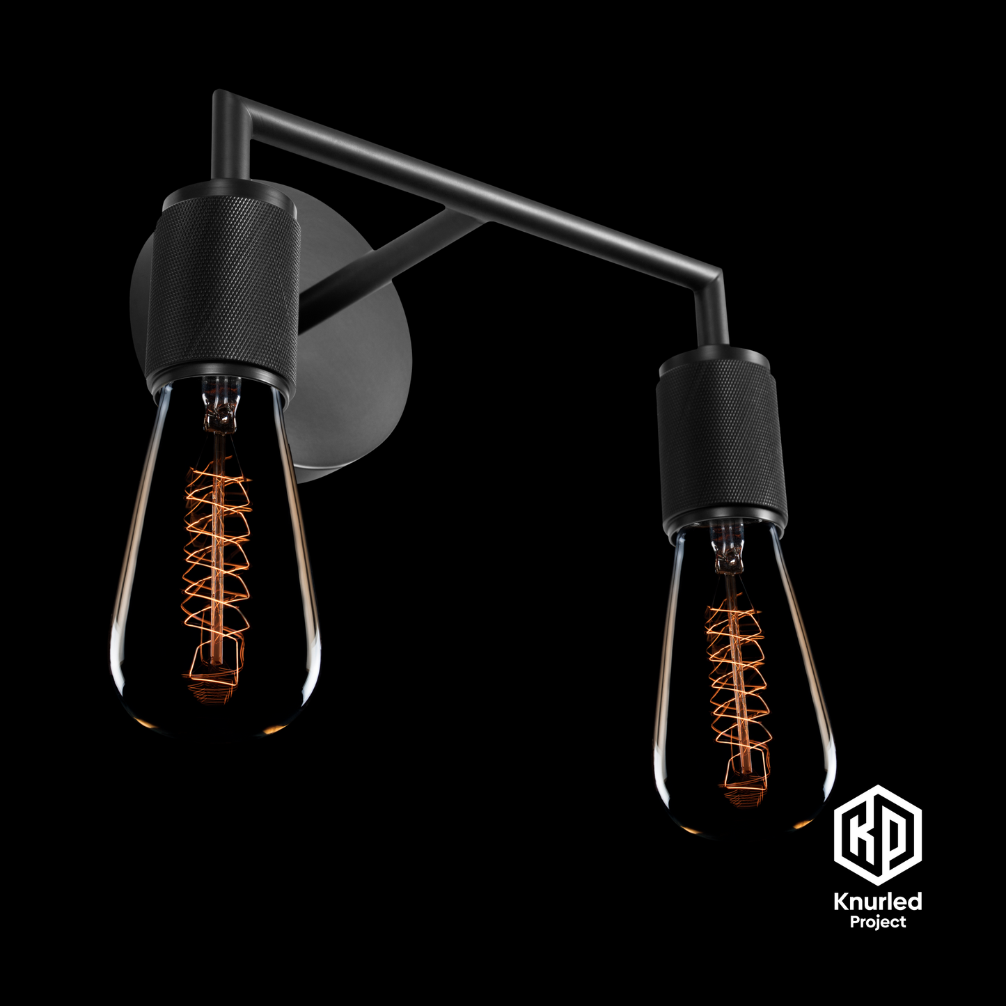 Matte Black Double Wall Light product shot