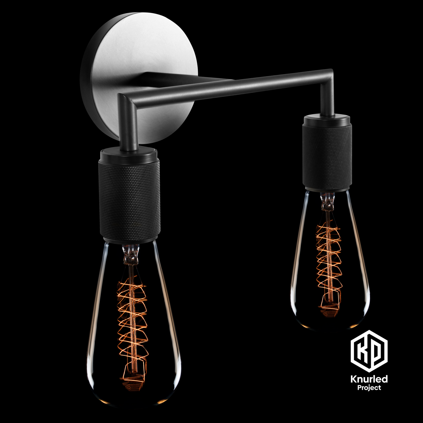 Matte Black Double Wall Light product shot