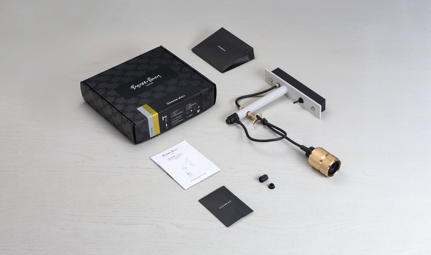 Bronze Hooked Wall Light/ Nude/ Stone packaging