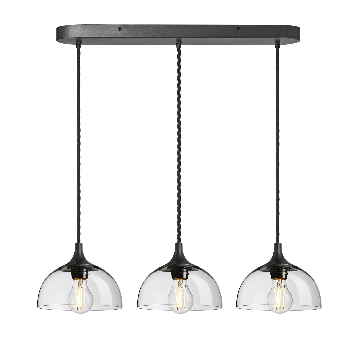 Chelsea Glass Dome 3 Wire Oval Cluster Lights - 8 inch , Product Shot