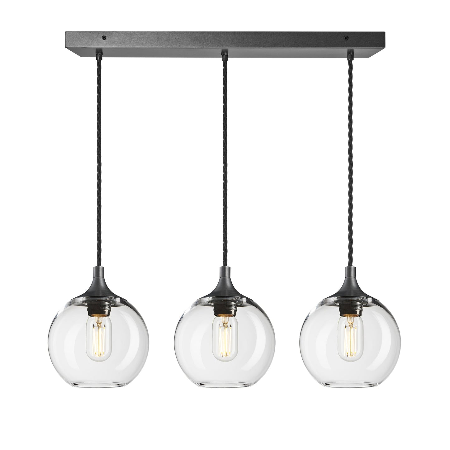 Chelsea Glass Globe 3 Wire Cluster Lights - 7 inch , Product Shot