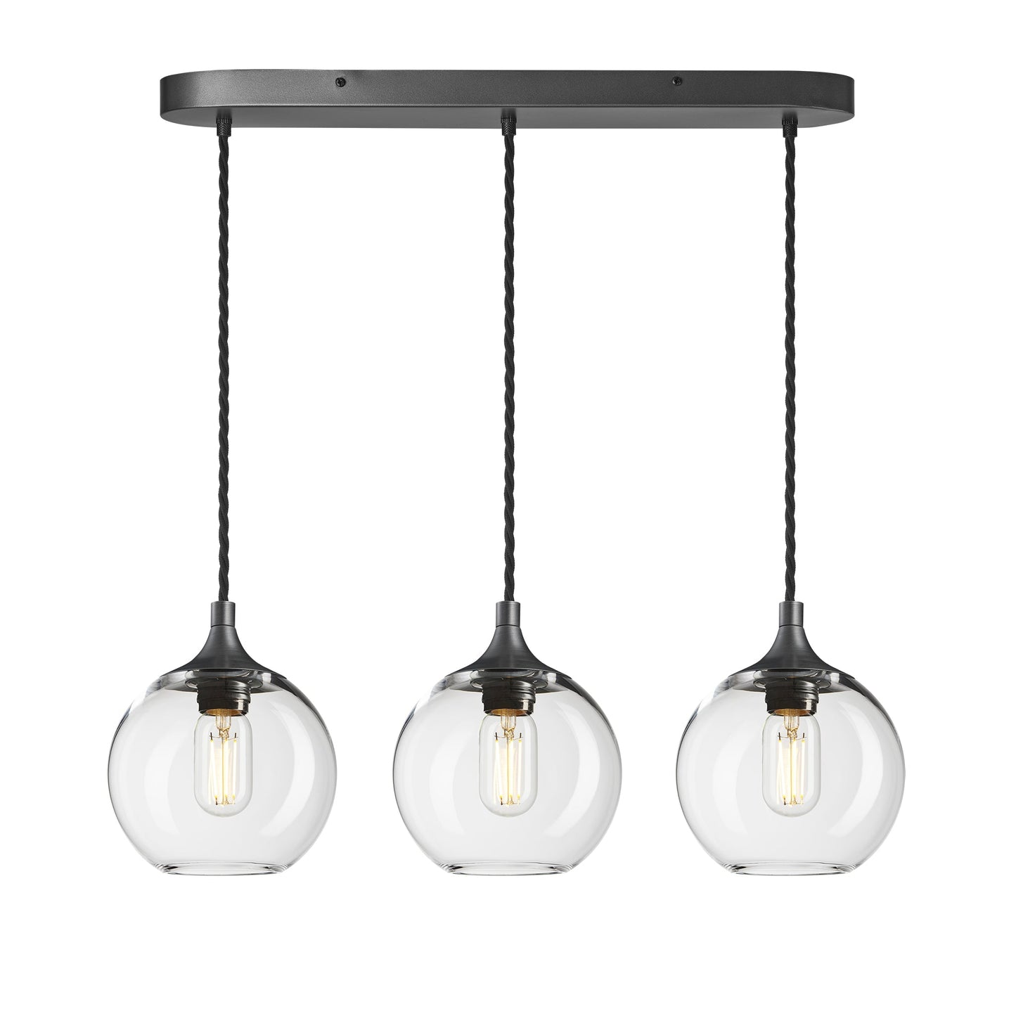 Chelsea Glass Globe 3 Wire Oval Cluster Lights - 7 inch , Product Shot