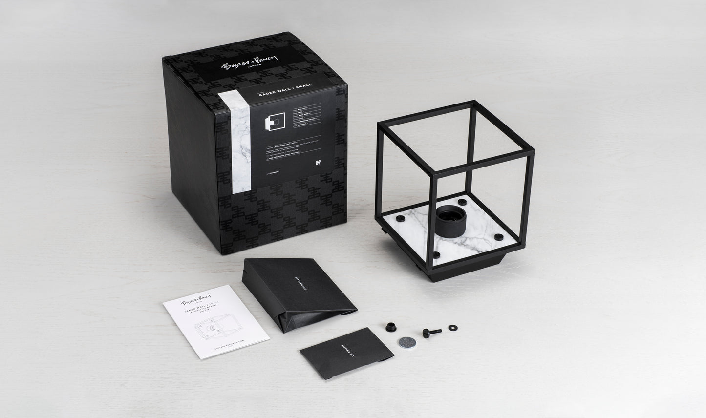Caged Wall/ Small white marble packaging