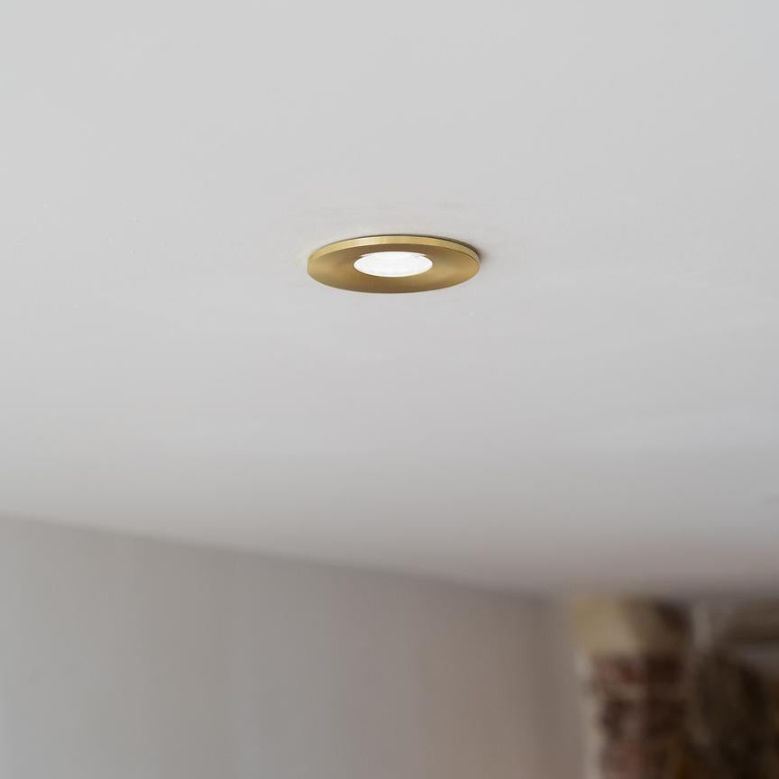 Soho Antique Brass LED Downlights, Fire Rated, Fixed, IP65, CCT Switch, High CRI, Dimmable