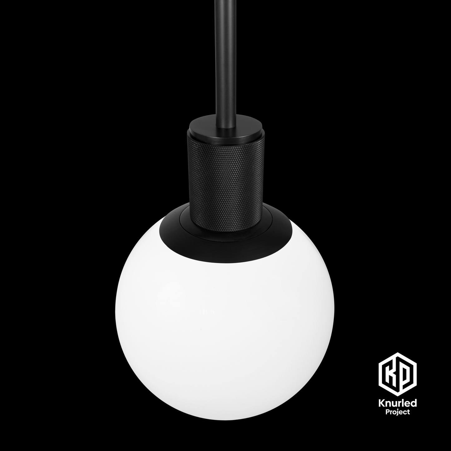 matte black pendant light 150mm opal shade product photo 9
