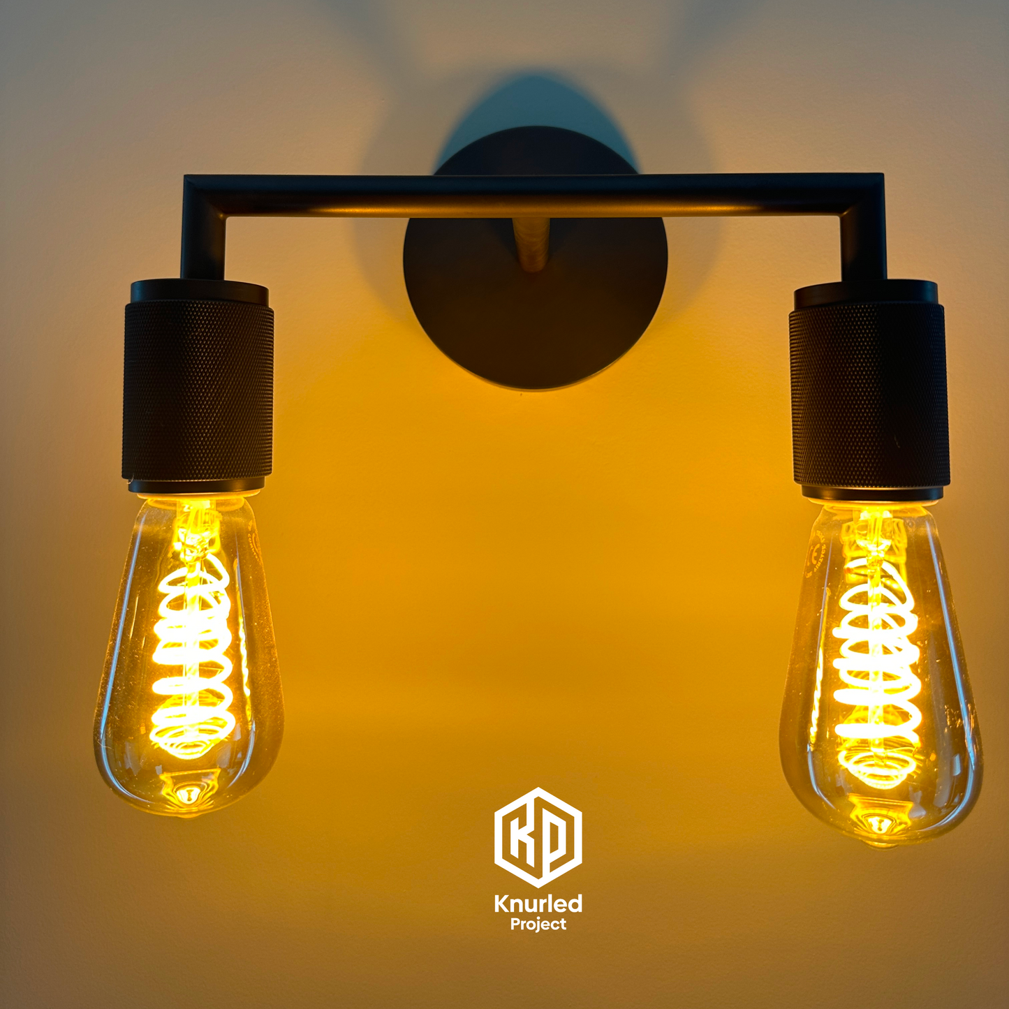 Matte Black Double Wall Light product shot