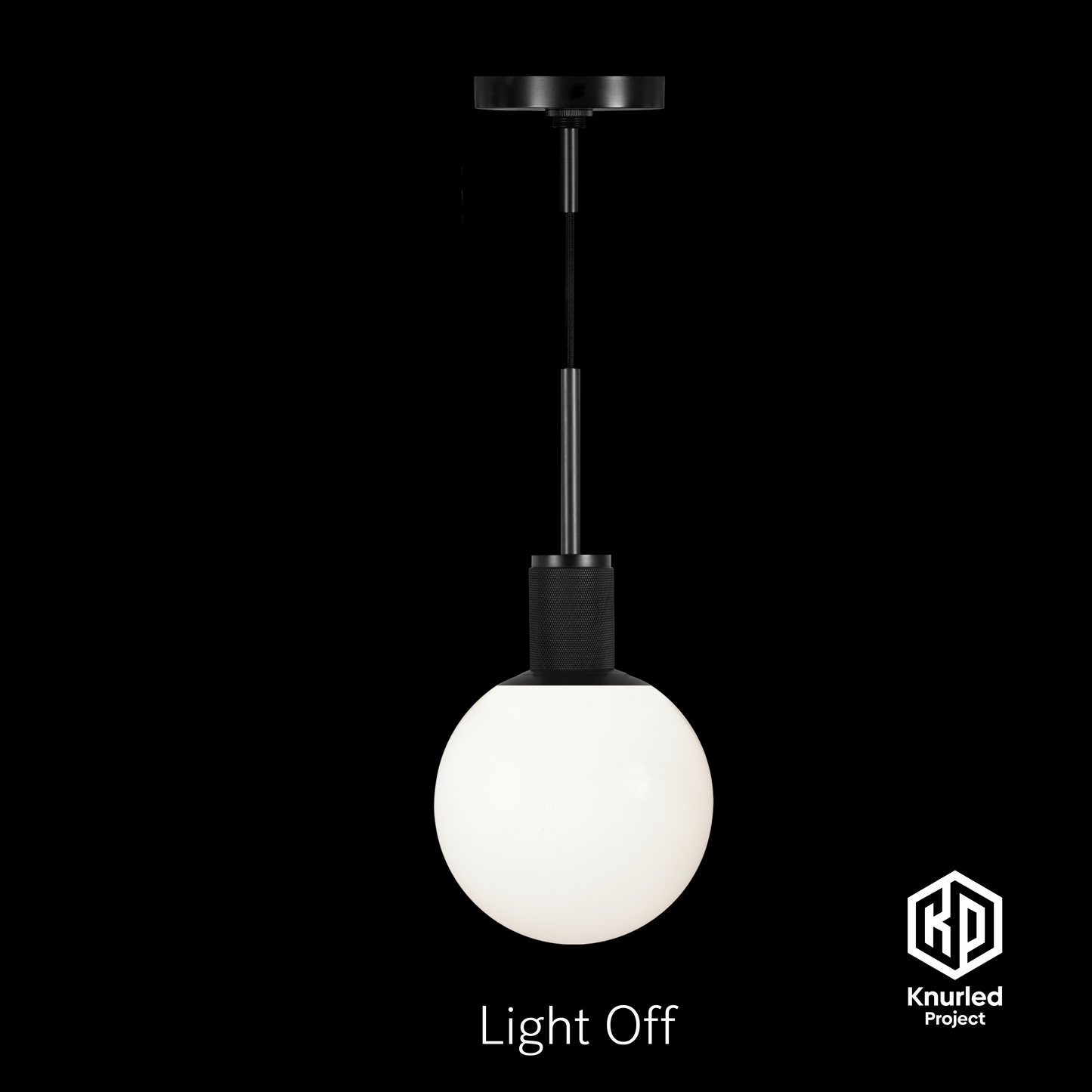 matte black pendant light 150mm opal shade product photo 6