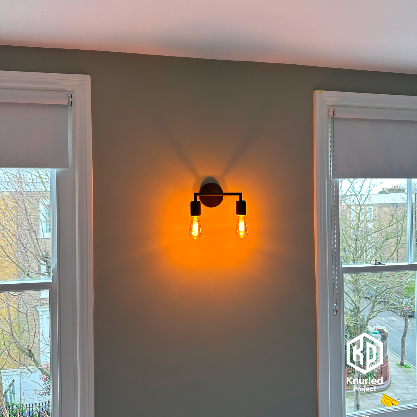 Matte Black Double Wall Light product shot