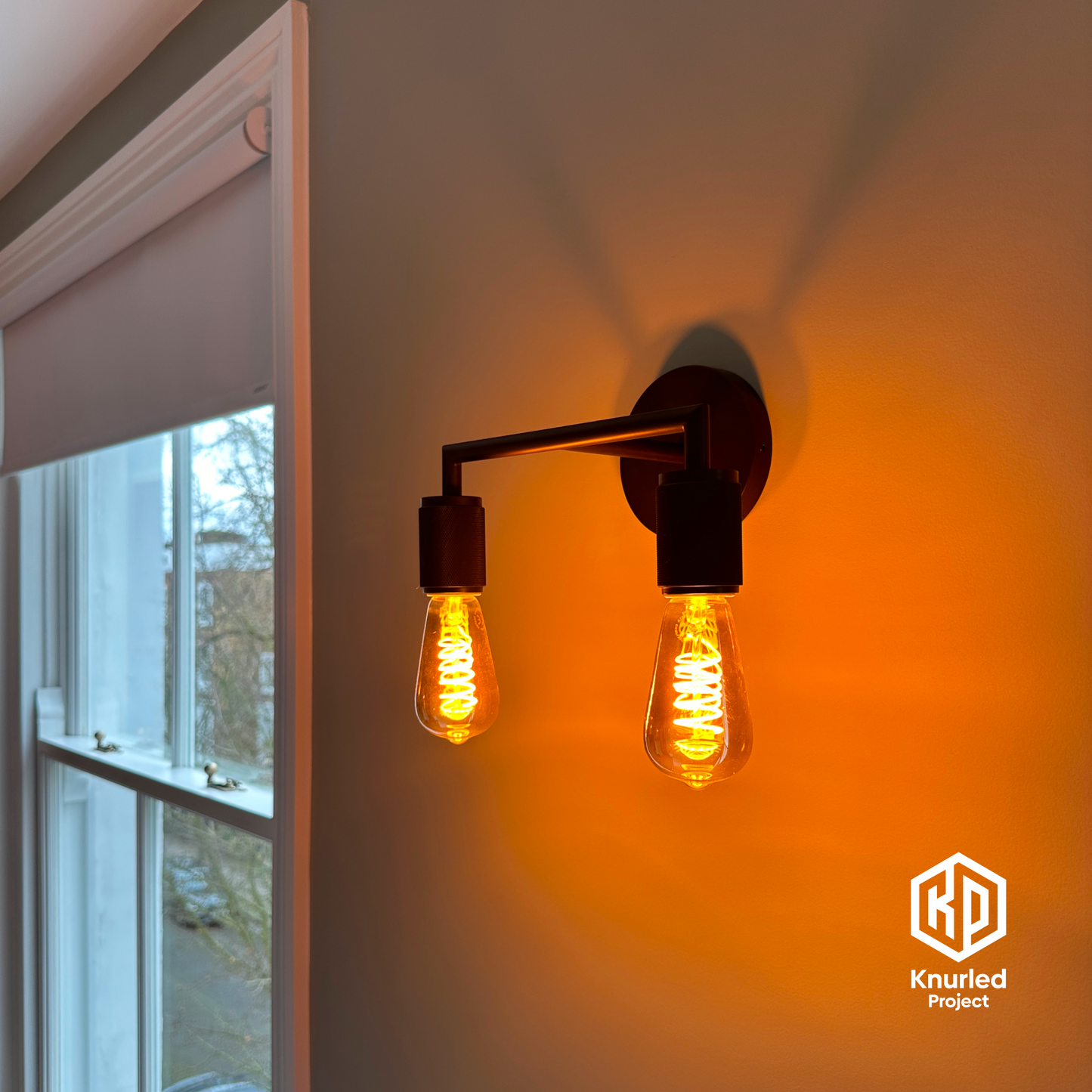 Matte Black Double Wall Light product shot