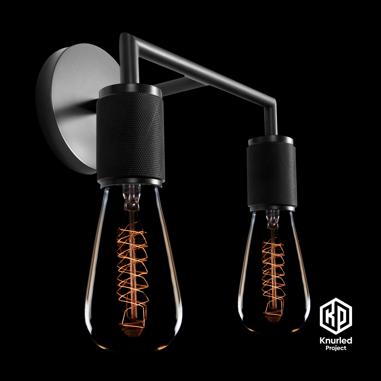 Matte Black Double Wall Light product shot