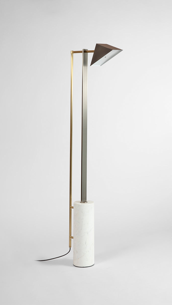 Marble And Wedge Floor Lamp full length view