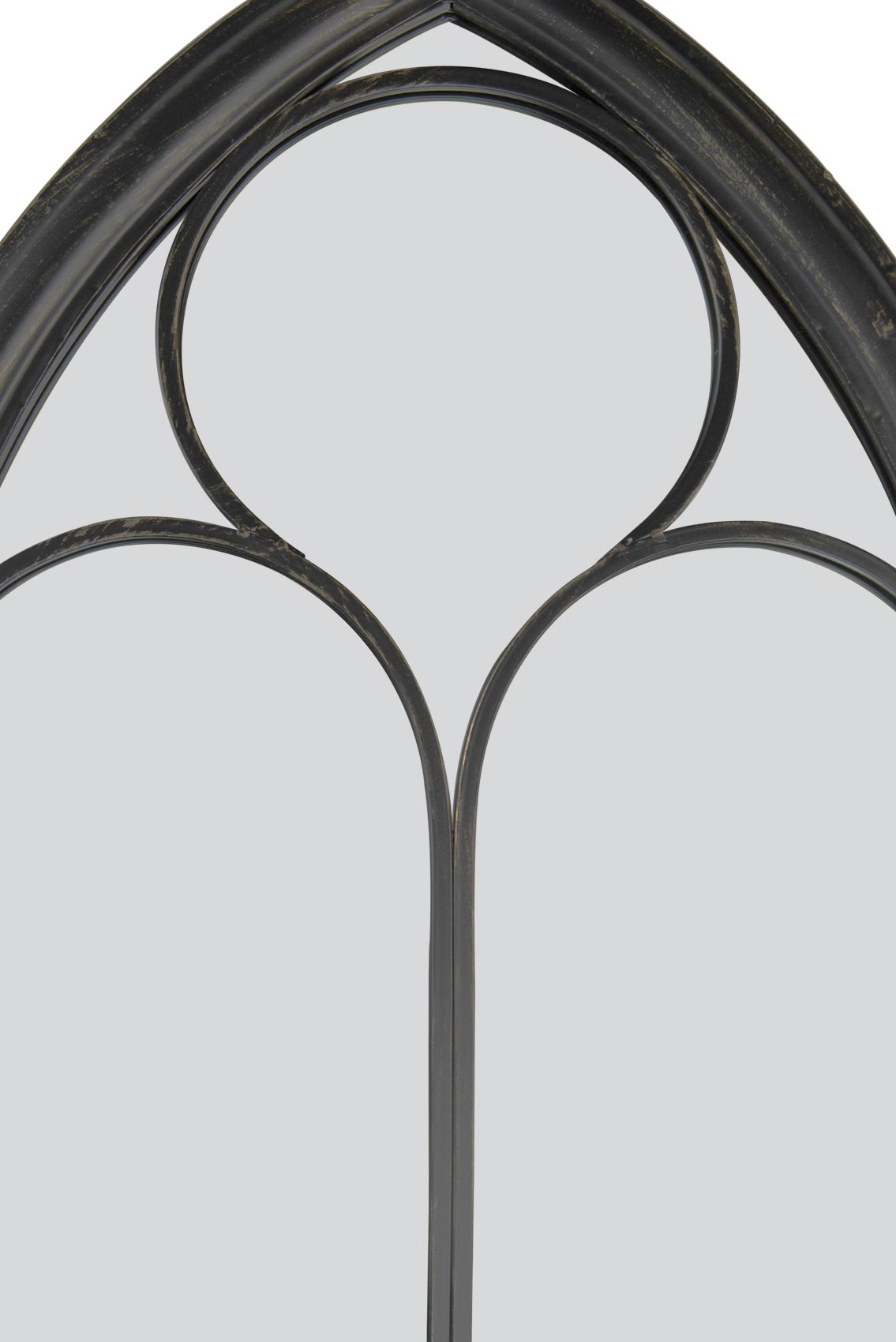 Elegant Black Somerley Chapel Arch Garden Reflection Mirror 112 x 61 CM-2