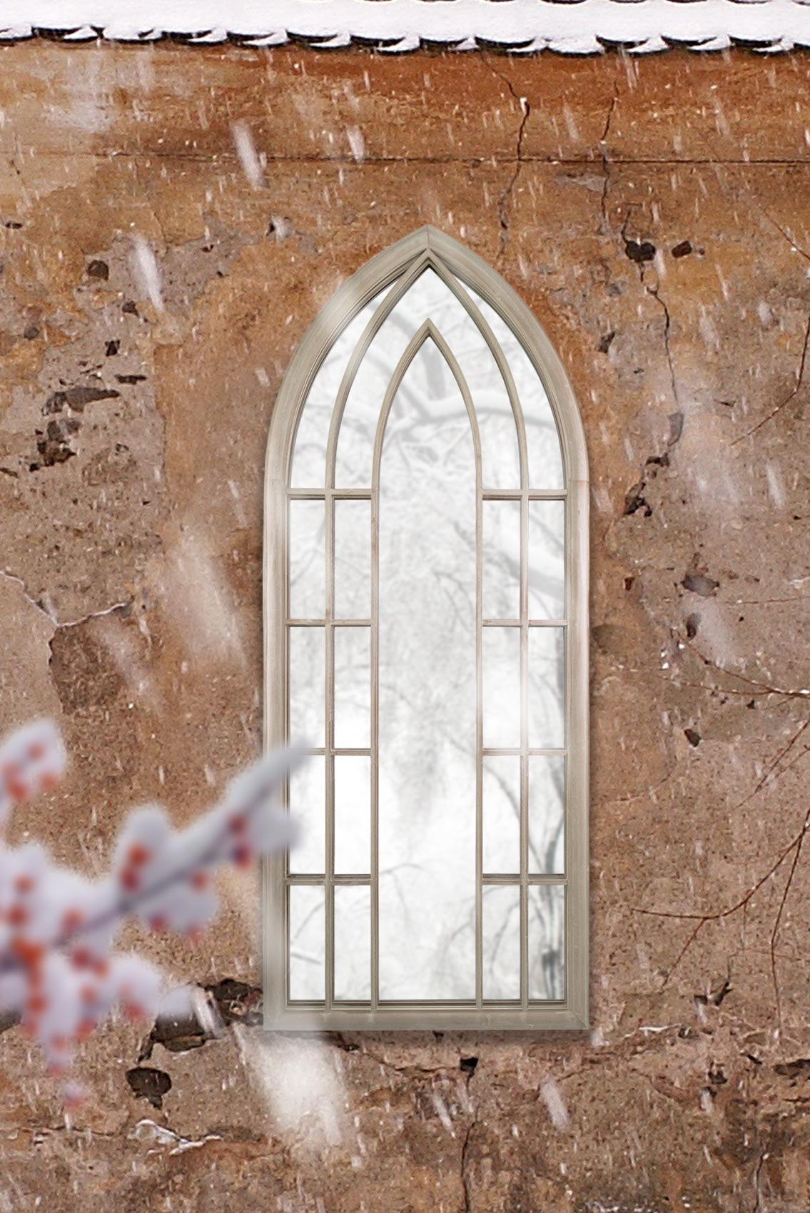 Somerley Grand Gothic Arch Outdoor Mirror 150 x 61 CM-11