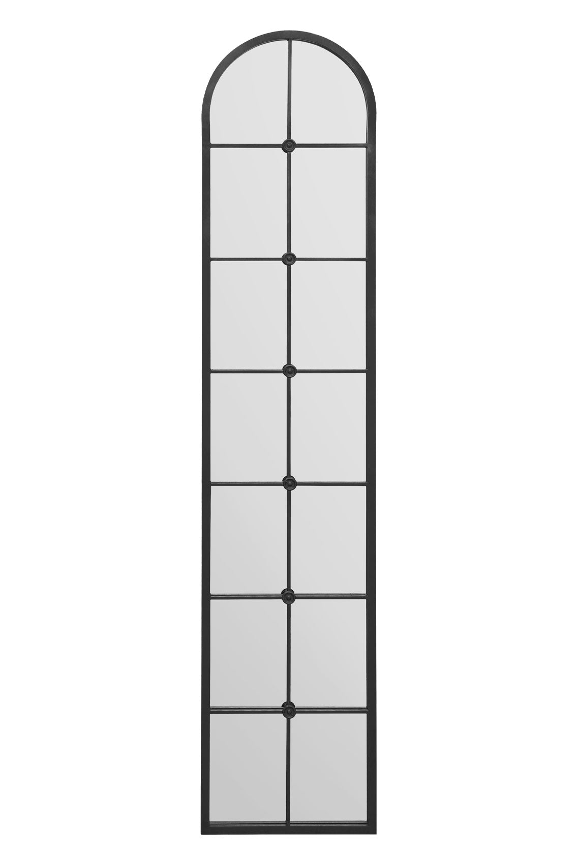 The Arcus - 75" X 16" (190CM X 40CM) Black Framed Arched Garden Leaner Mirror-2