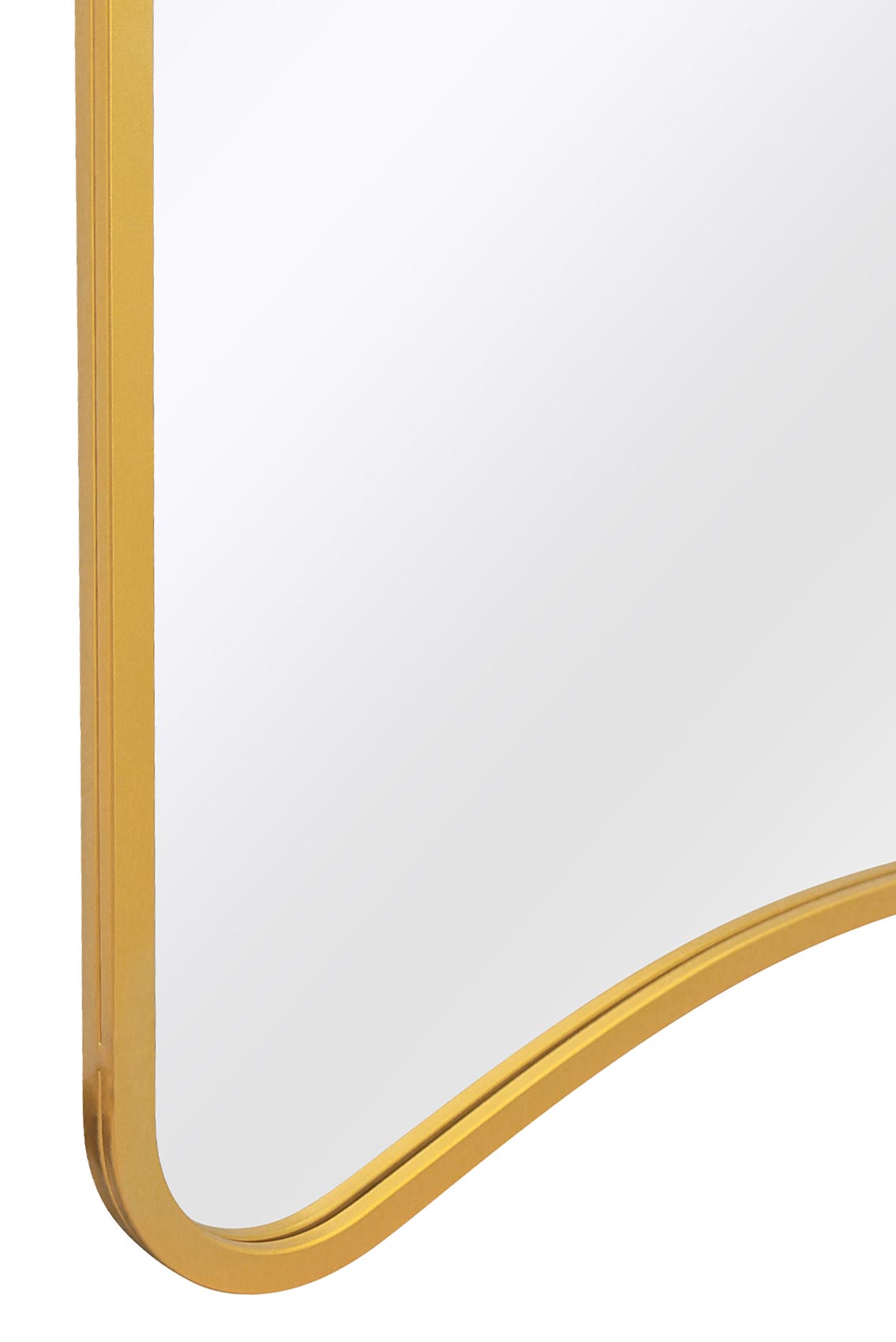 Arched Bottom Gold Metal Framed Garden Wall Mirror - Isosceles Trapezoid Design, 71" X 34" (180CM X 85CM)-6