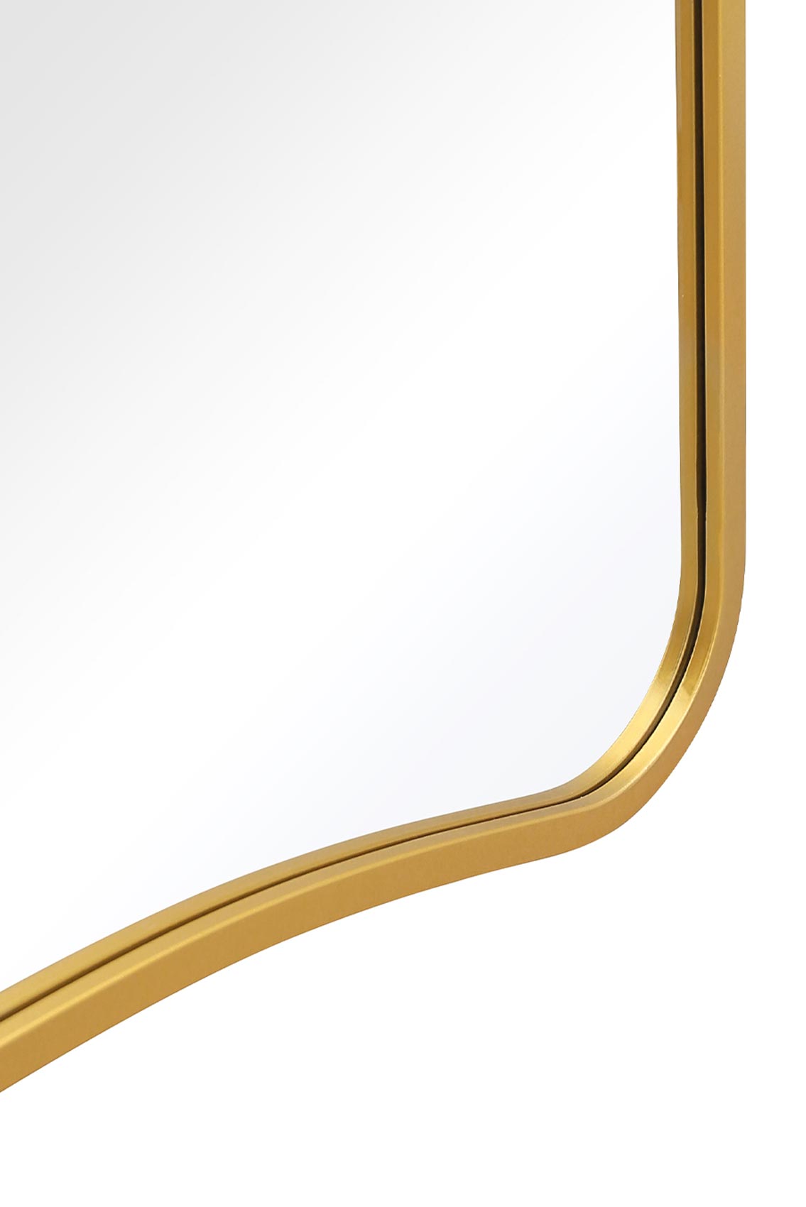 Arched Bottom Gold Metal Framed Garden Wall Mirror - Isosceles Trapezoid Design, 71" X 34" (180CM X 85CM)-5
