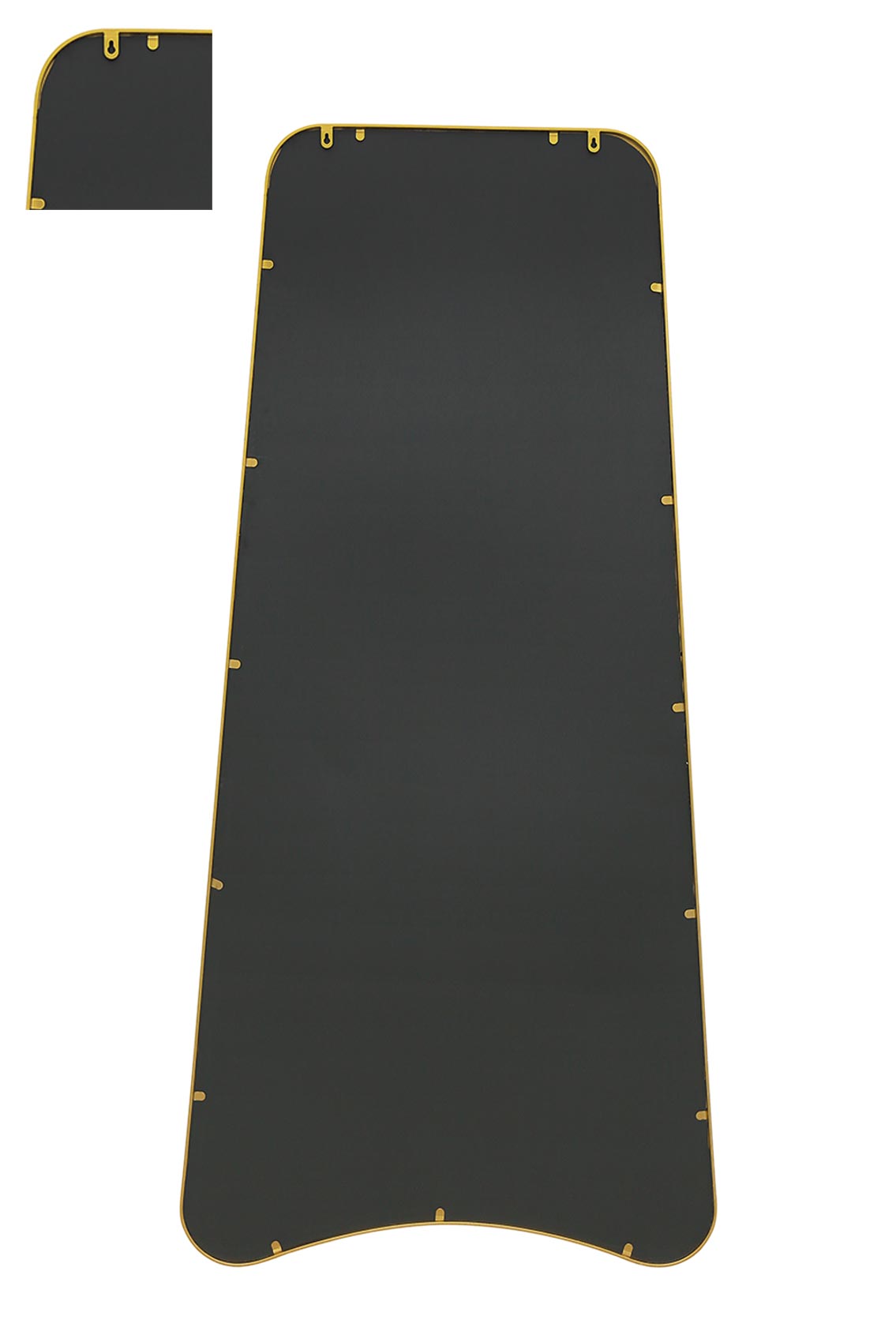 Arched Bottom Gold Metal Framed Garden Wall Mirror - Isosceles Trapezoid Design, 71" X 34" (180CM X 85CM)-10