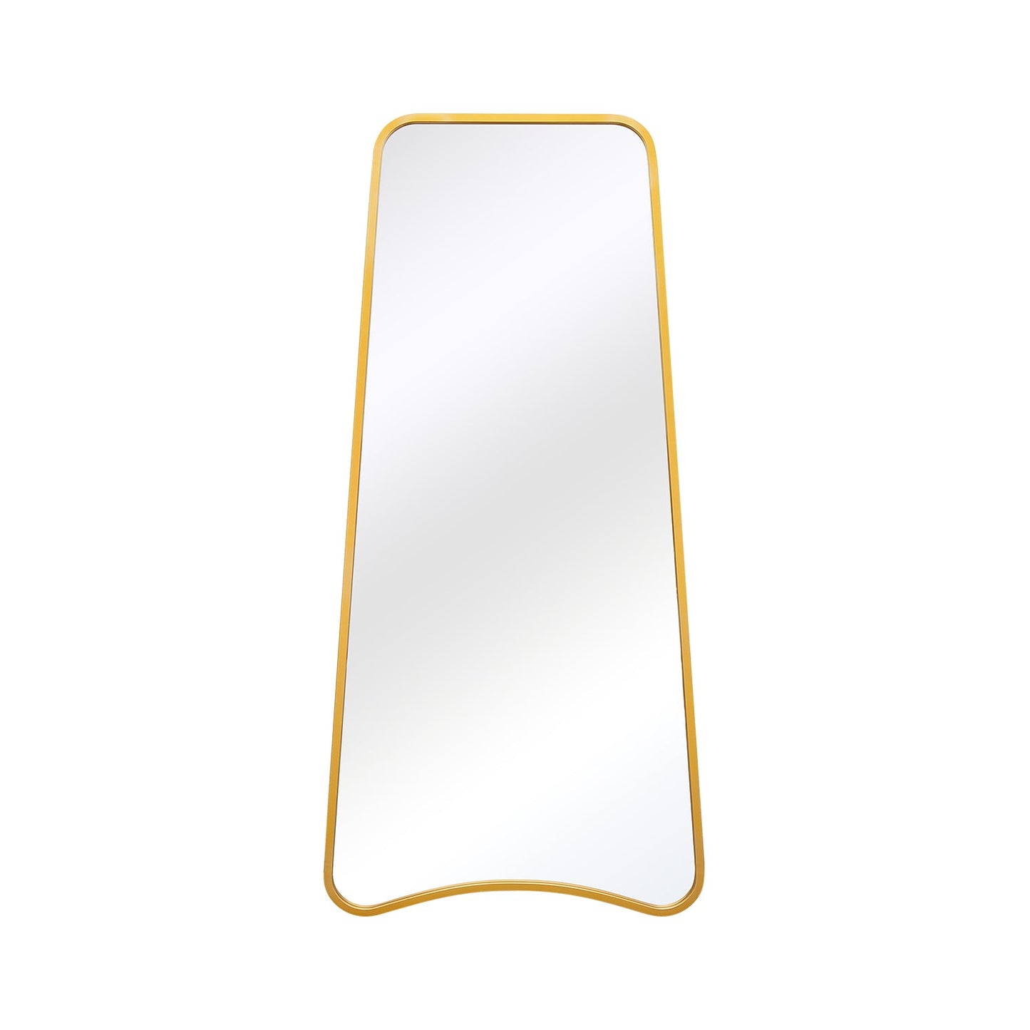 Arched Bottom Gold Metal Framed Garden Wall Mirror - Isosceles Trapezoid Design, 71" X 34" (180CM X 85CM)-7