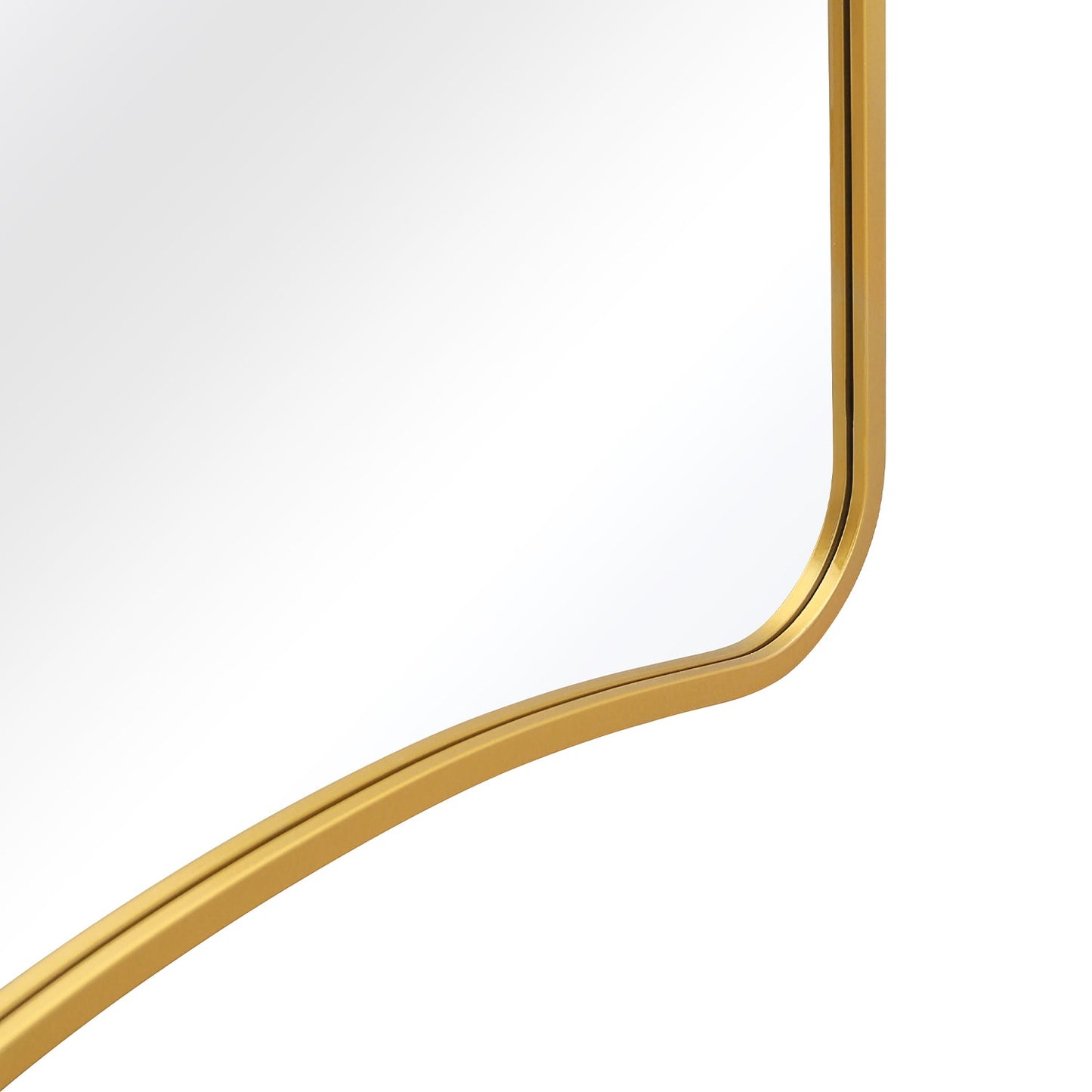 Arched Bottom Gold Metal Framed Garden Wall Mirror - Isosceles Trapezoid Design, 71" X 34" (180CM X 85CM)-9
