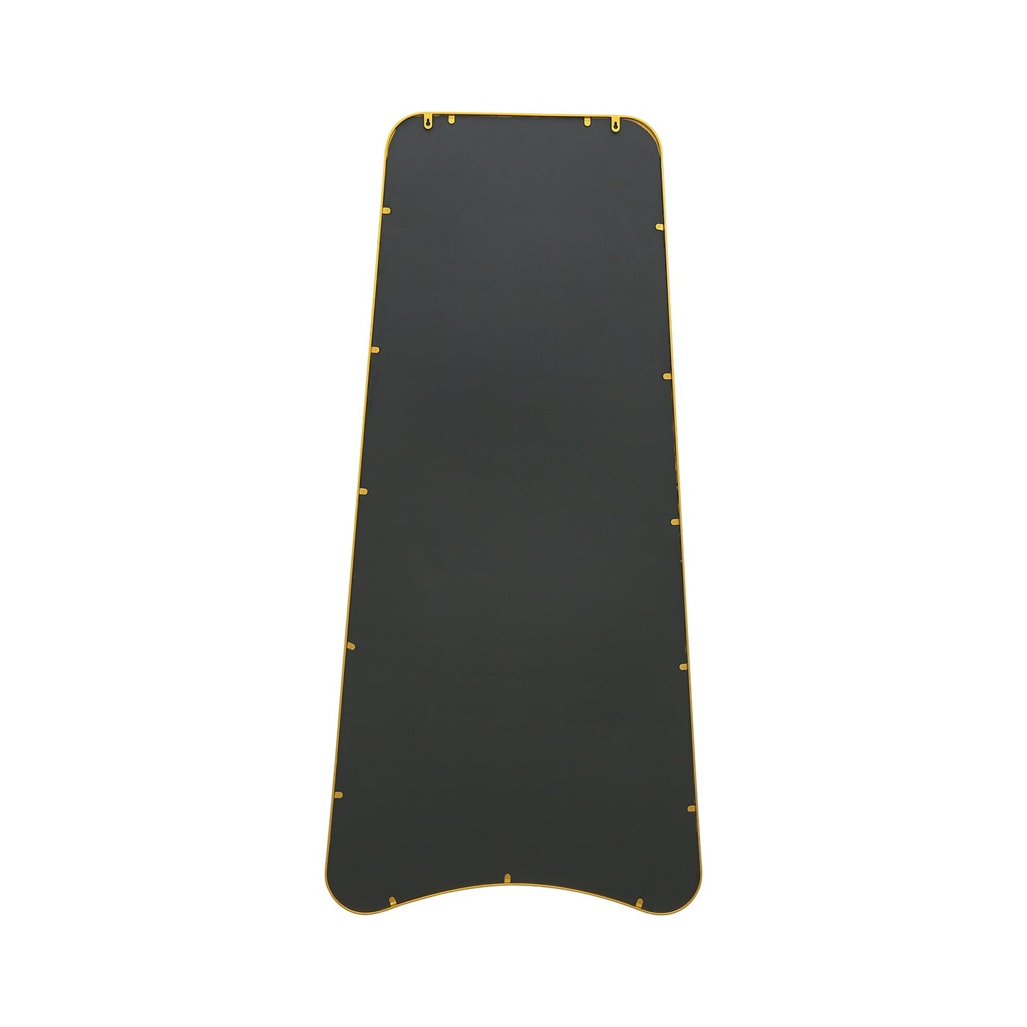 Arched Bottom Gold Metal Framed Garden Wall Mirror - Isosceles Trapezoid Design, 71" X 34" (180CM X 85CM)-10