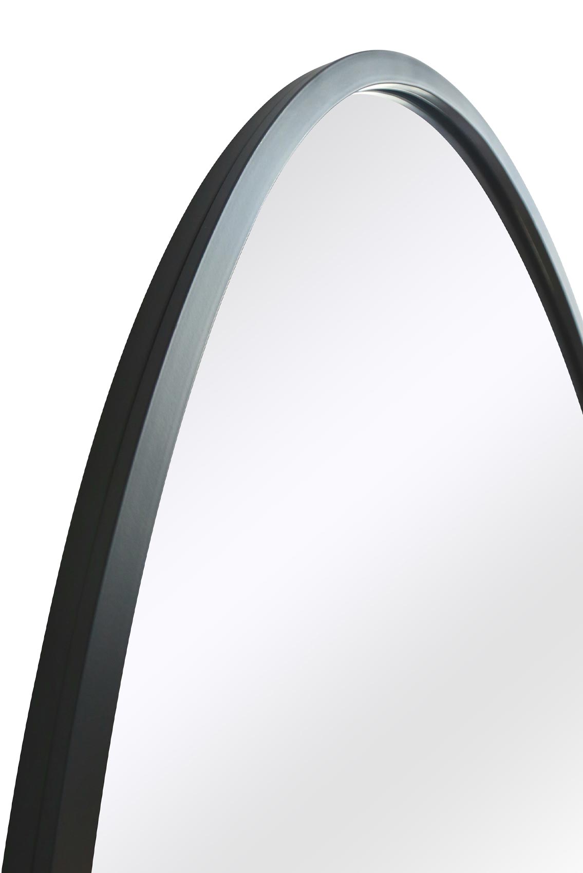 Oval Garden Wall Mirror with Black Metal Frame - 71" x 39" (180 x 100CM)-3