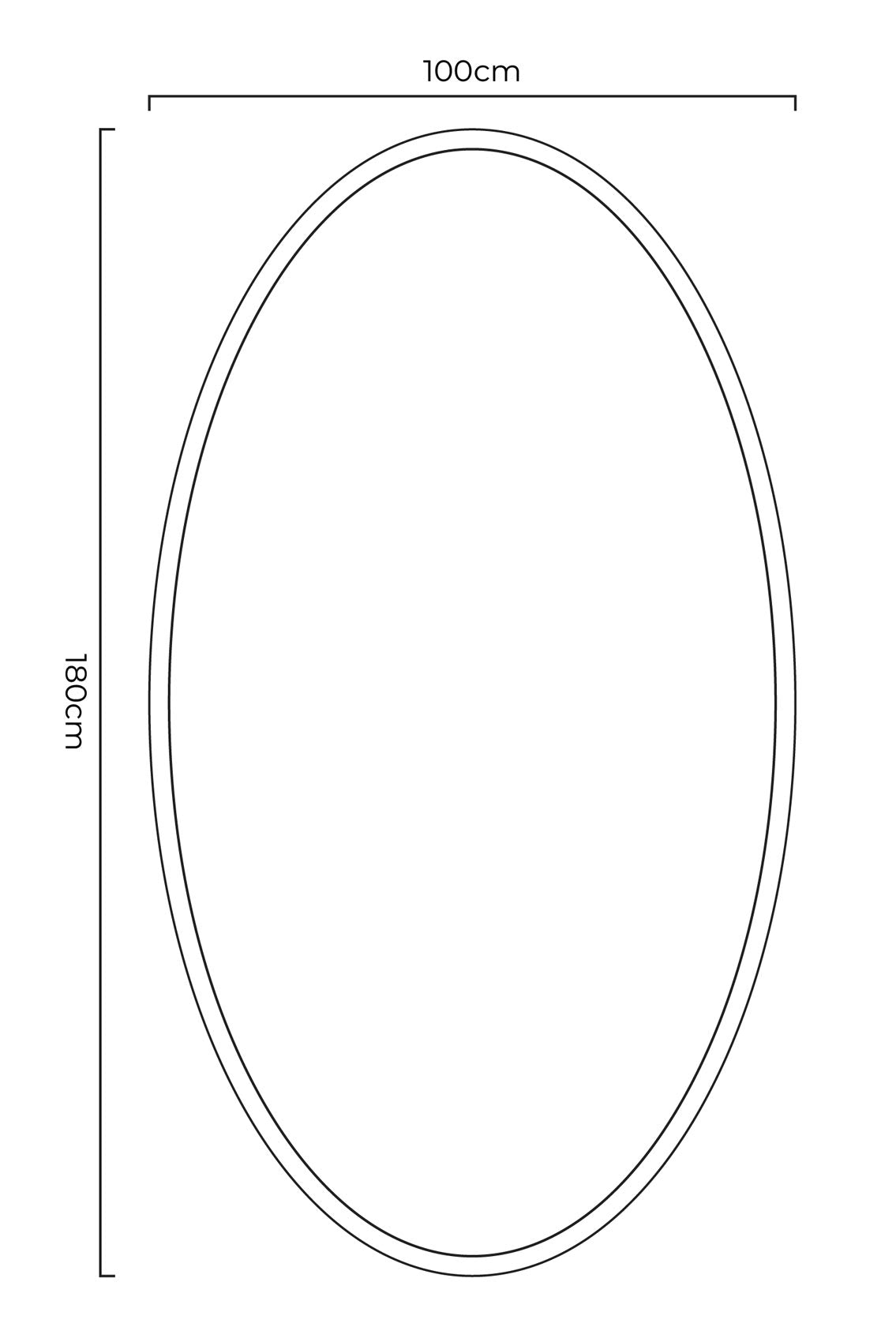 Oval Garden Wall Mirror with Black Metal Frame - 71" x 39" (180 x 100CM)-7