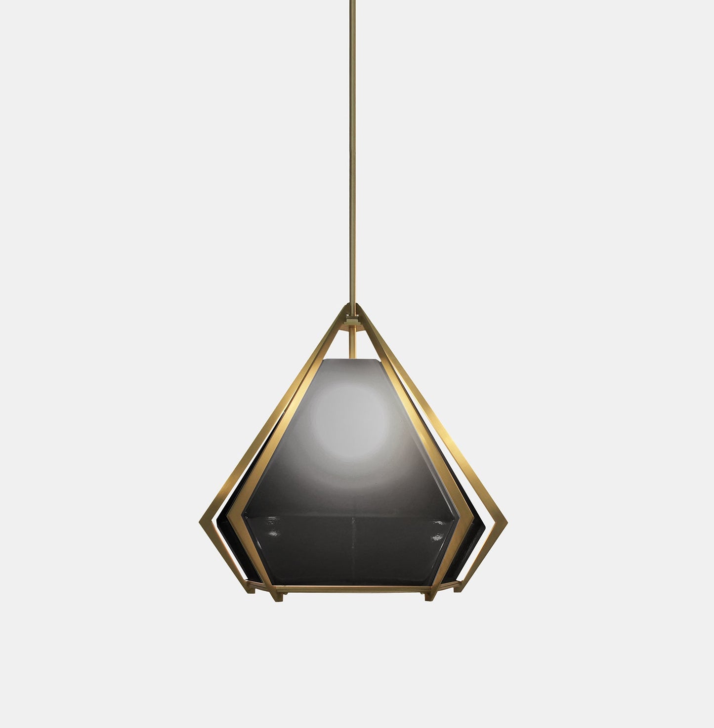 HARLOW LARGE PENDANT SMOKED GRAY GLASS SATIN BRASS FINISH