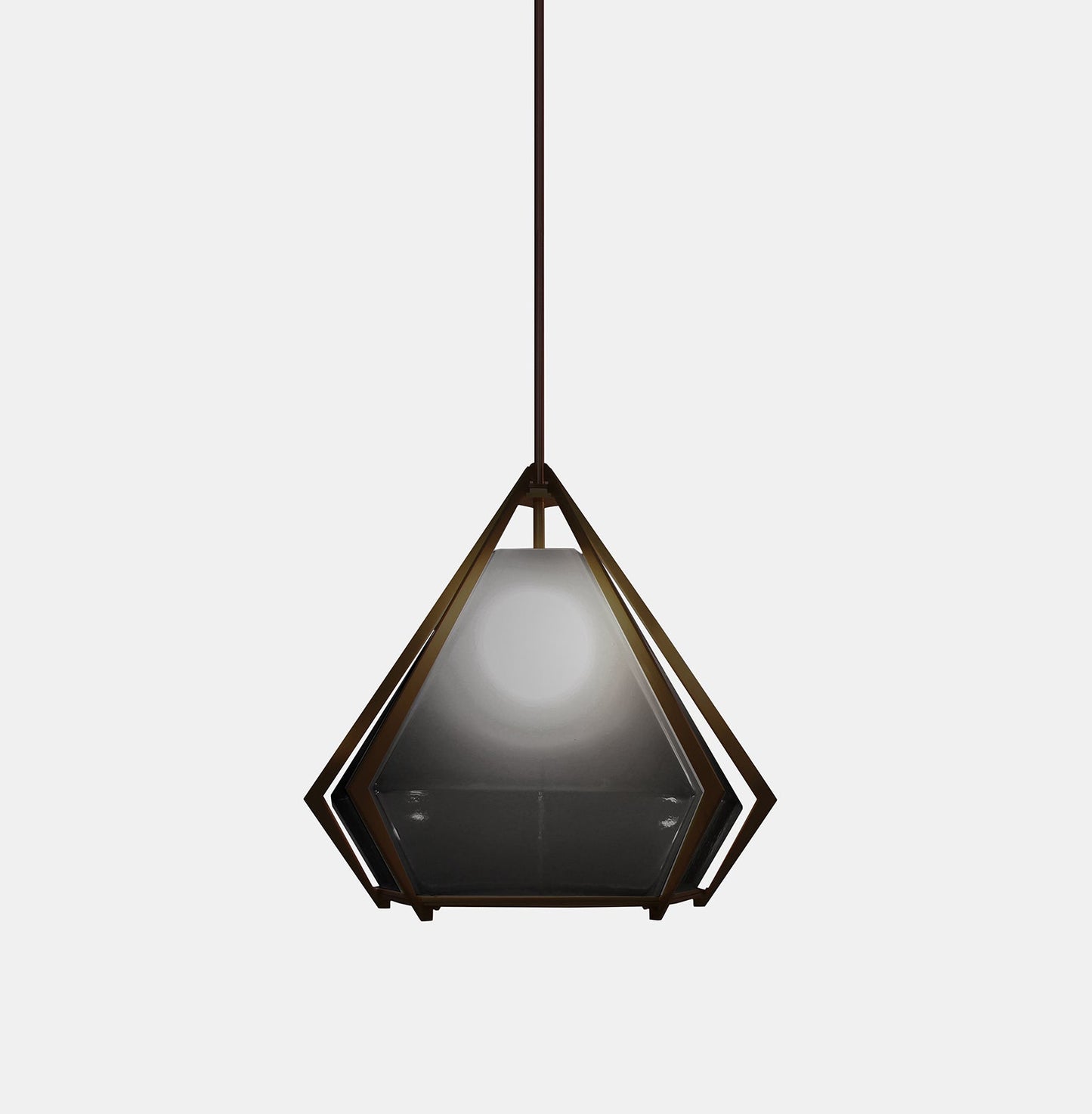 HARLOW LARGE PENDANT SMOKED GRAY GLASS SATIN BRONZE FINISH