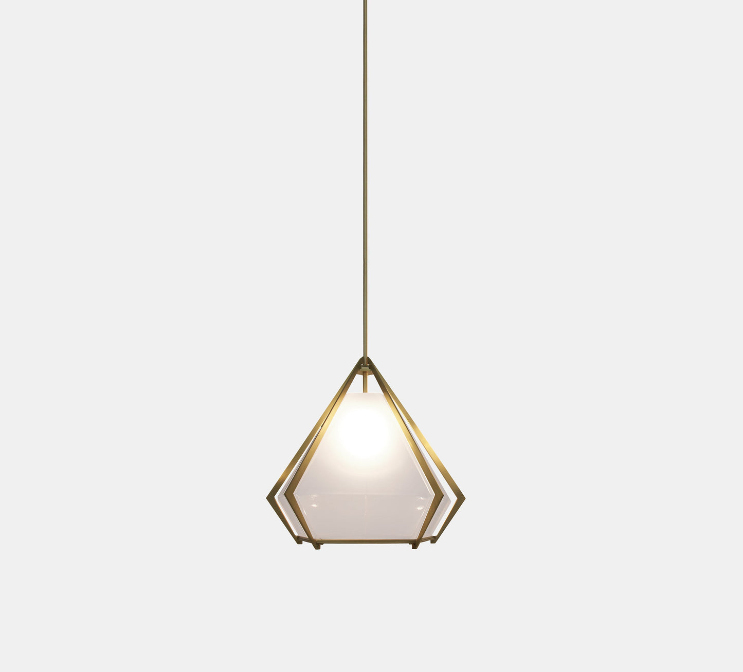 HARLOW SMALL PENDANT ALABASTER WHITE GLASS SATIN BRASS FINISH