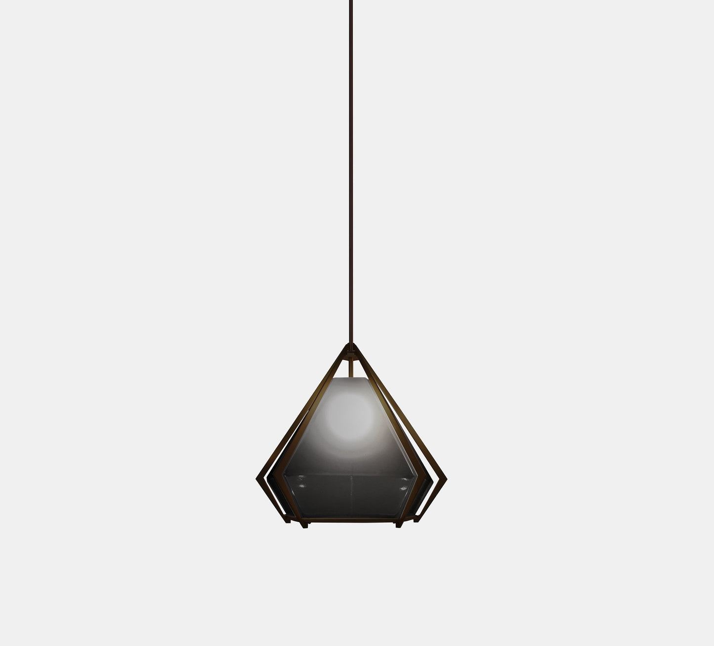 HARLOW SMALL PENDANT SMOKED GRAY GLASS SATIN BRONZE FINISH