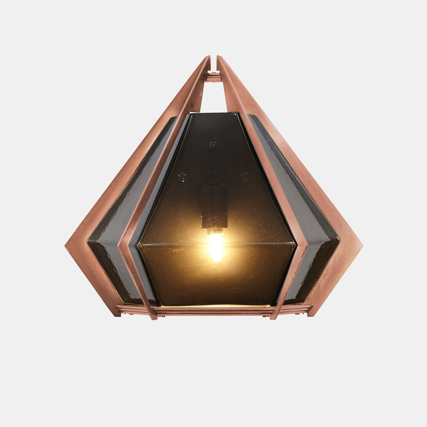 HARLOW WALL SCONCE SMOKED GRAY GLASS SATIN COPPER