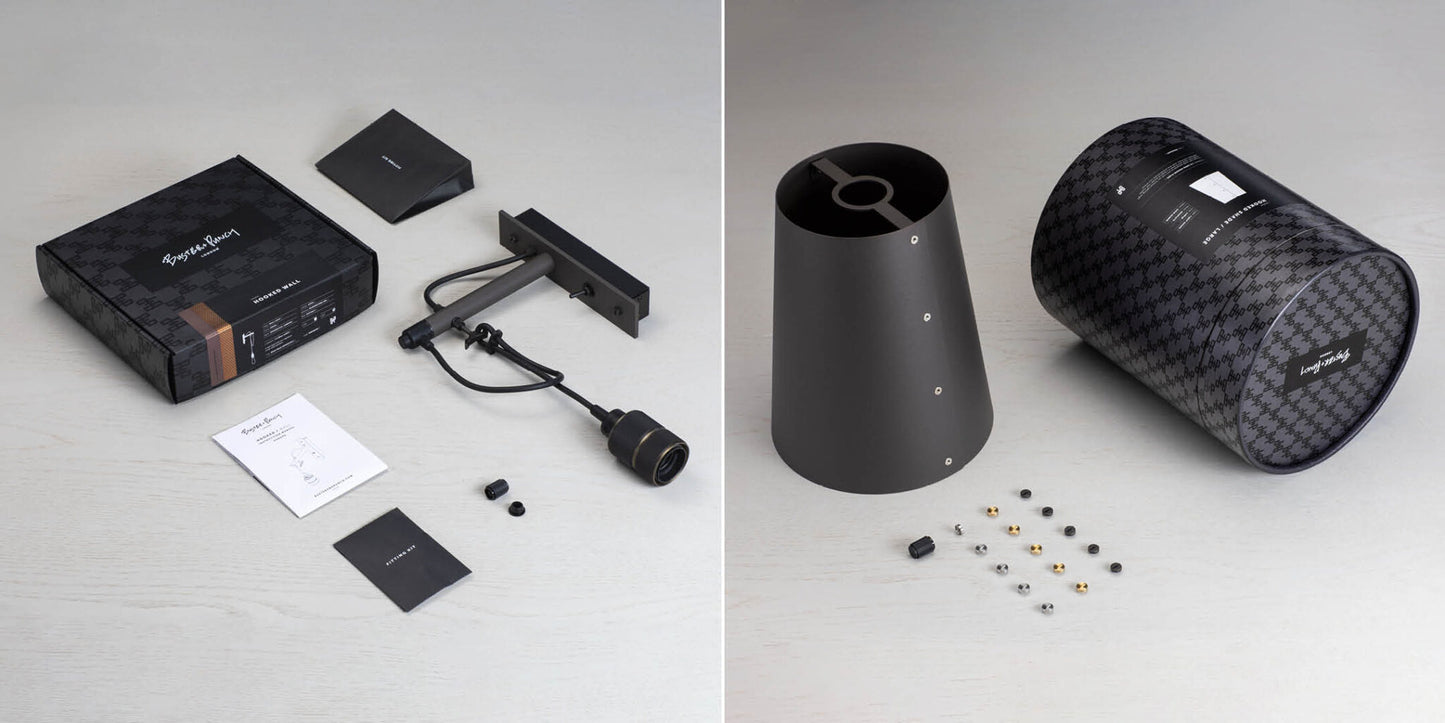 Hooked Wall/ Large/ Graphite smoked bronze packaging